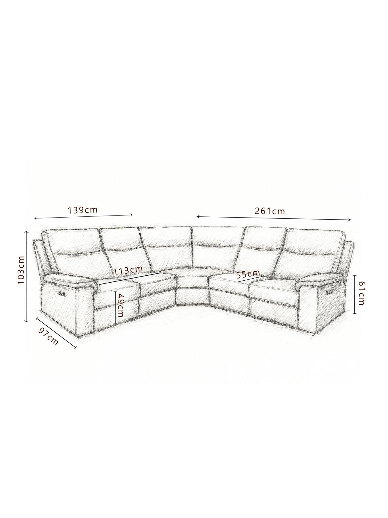 Image 6 of 6 of Aspire Toronto Leather Corner Recliner Sofa