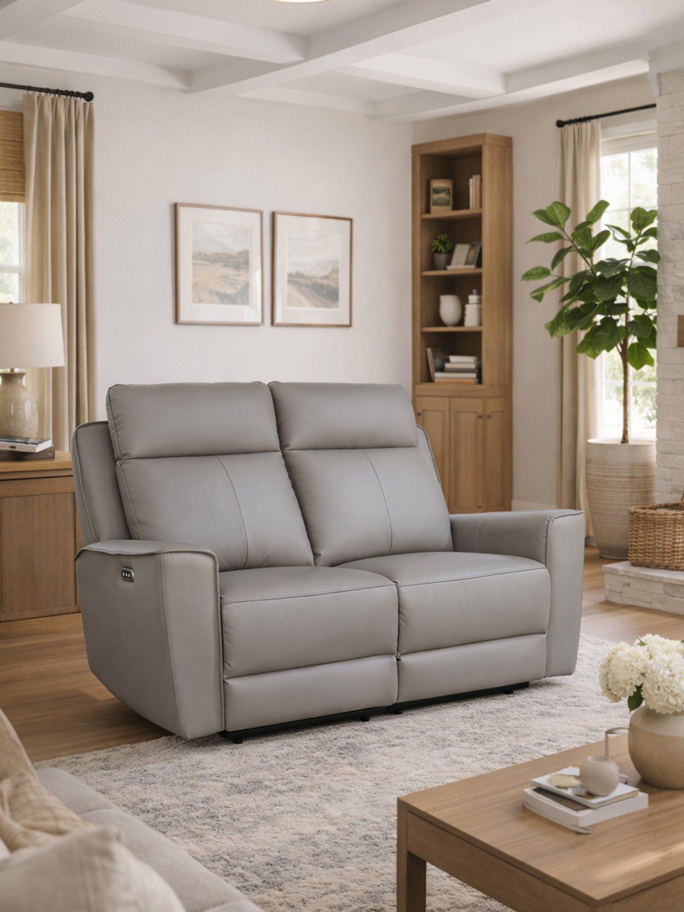 Aspire Elmhurst Leather Power Recliner - 2 Seater