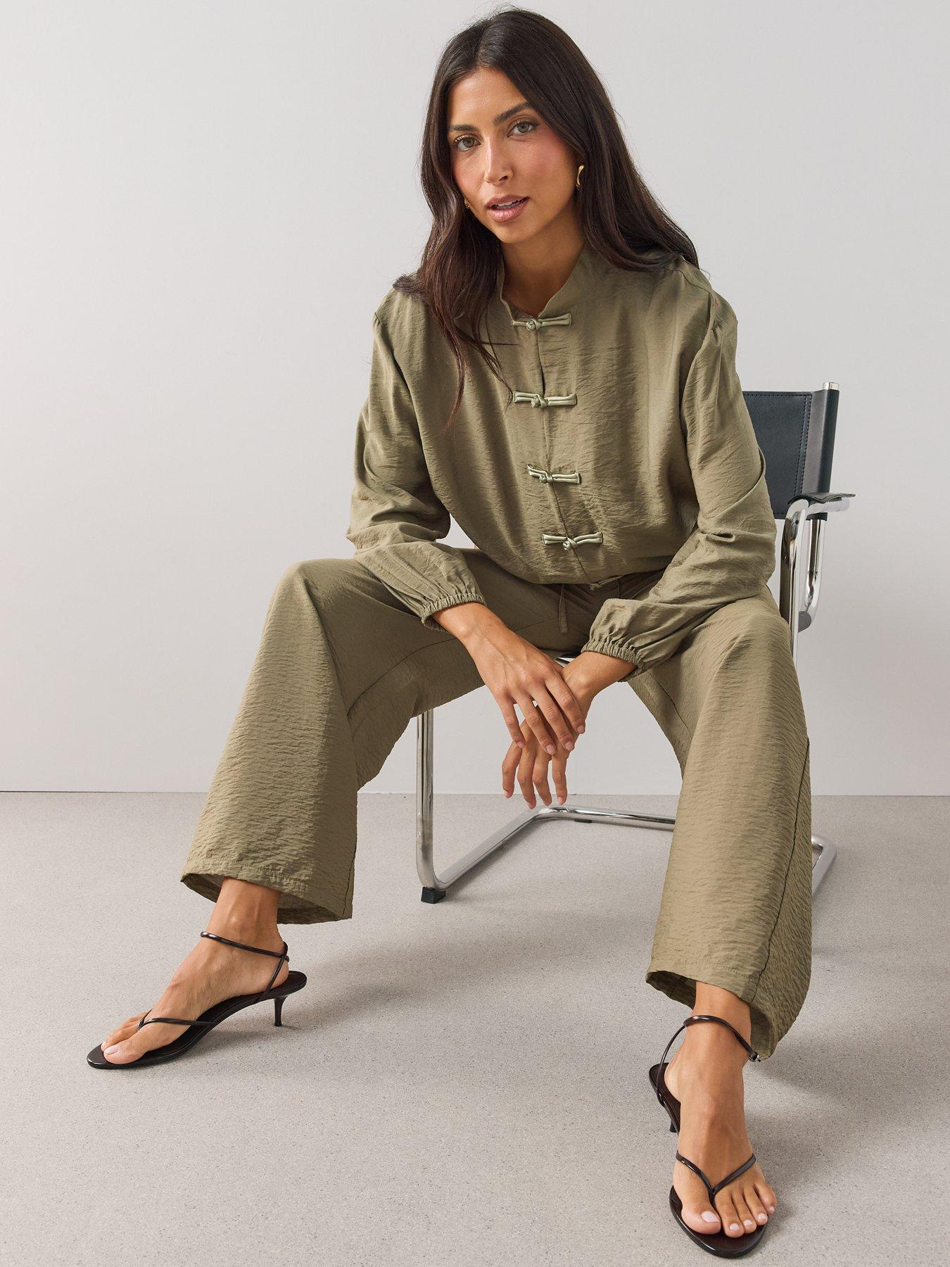 Image 6 of 6 of The Very Collection Mandarin Track Jacket - Green