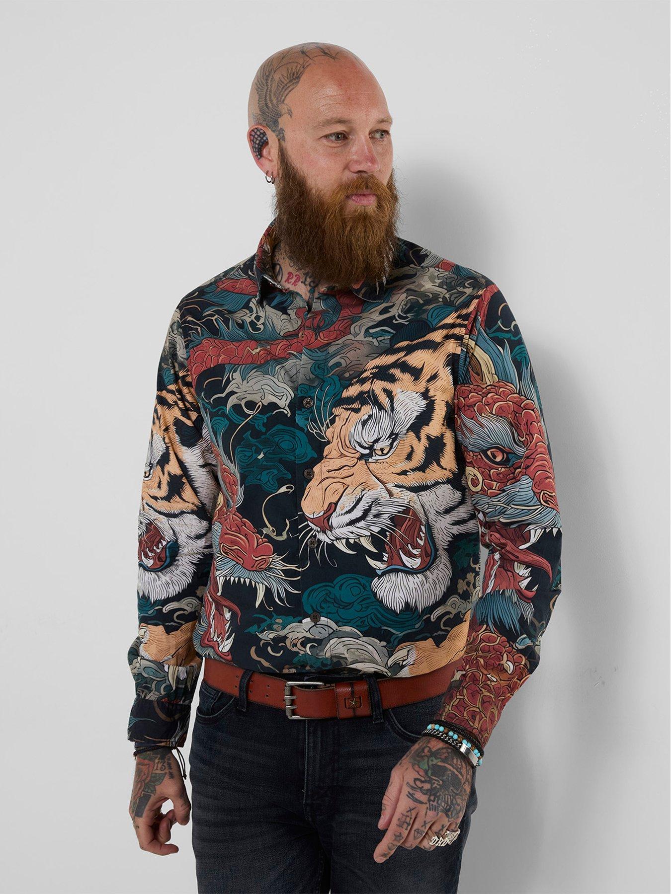 Image 1 of 7 of Joe Browns Dragon V Tiger Print Shirt