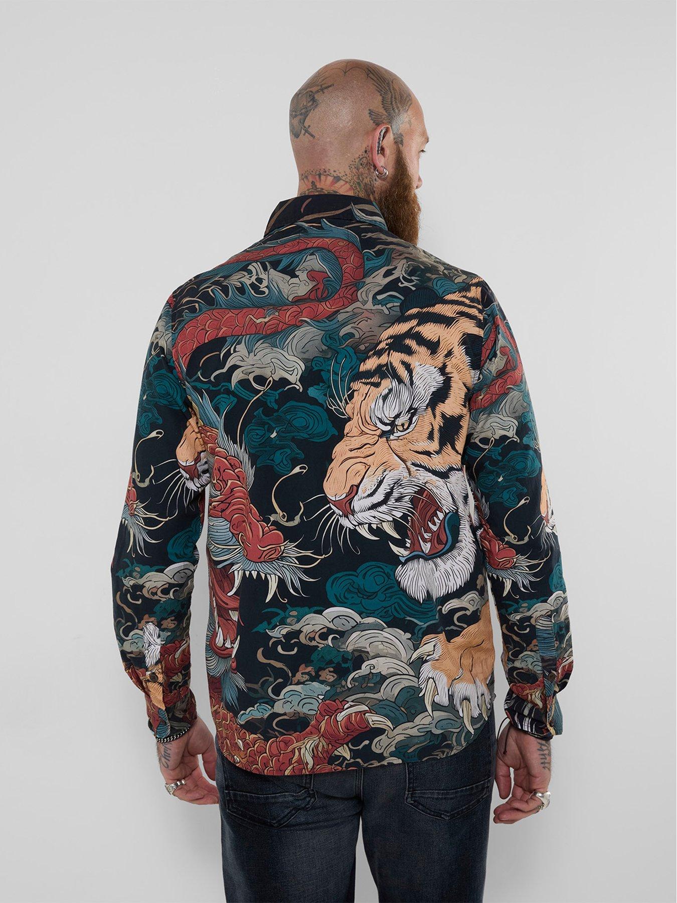 Image 2 of 7 of Joe Browns Dragon V Tiger Print Shirt