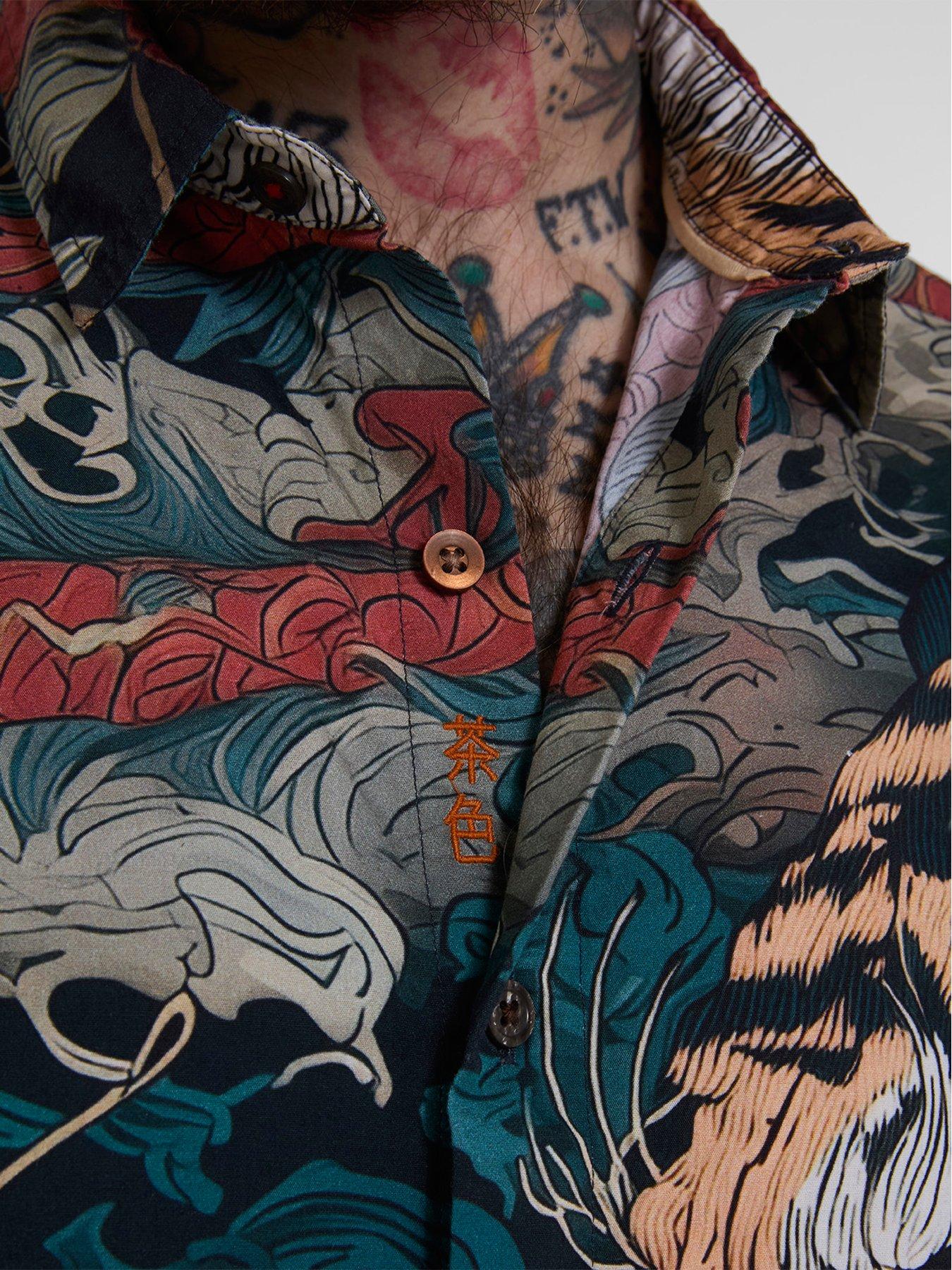 Image 4 of 7 of Joe Browns Dragon V Tiger Print Shirt