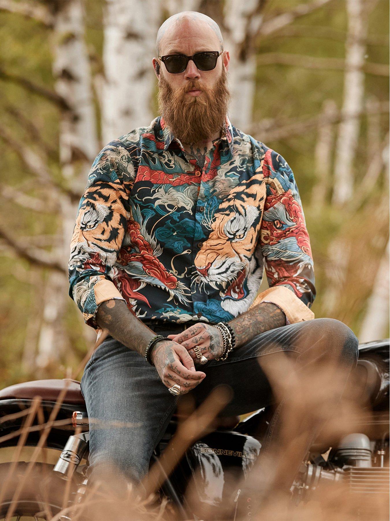 Image 6 of 7 of Joe Browns Dragon V Tiger Print Shirt