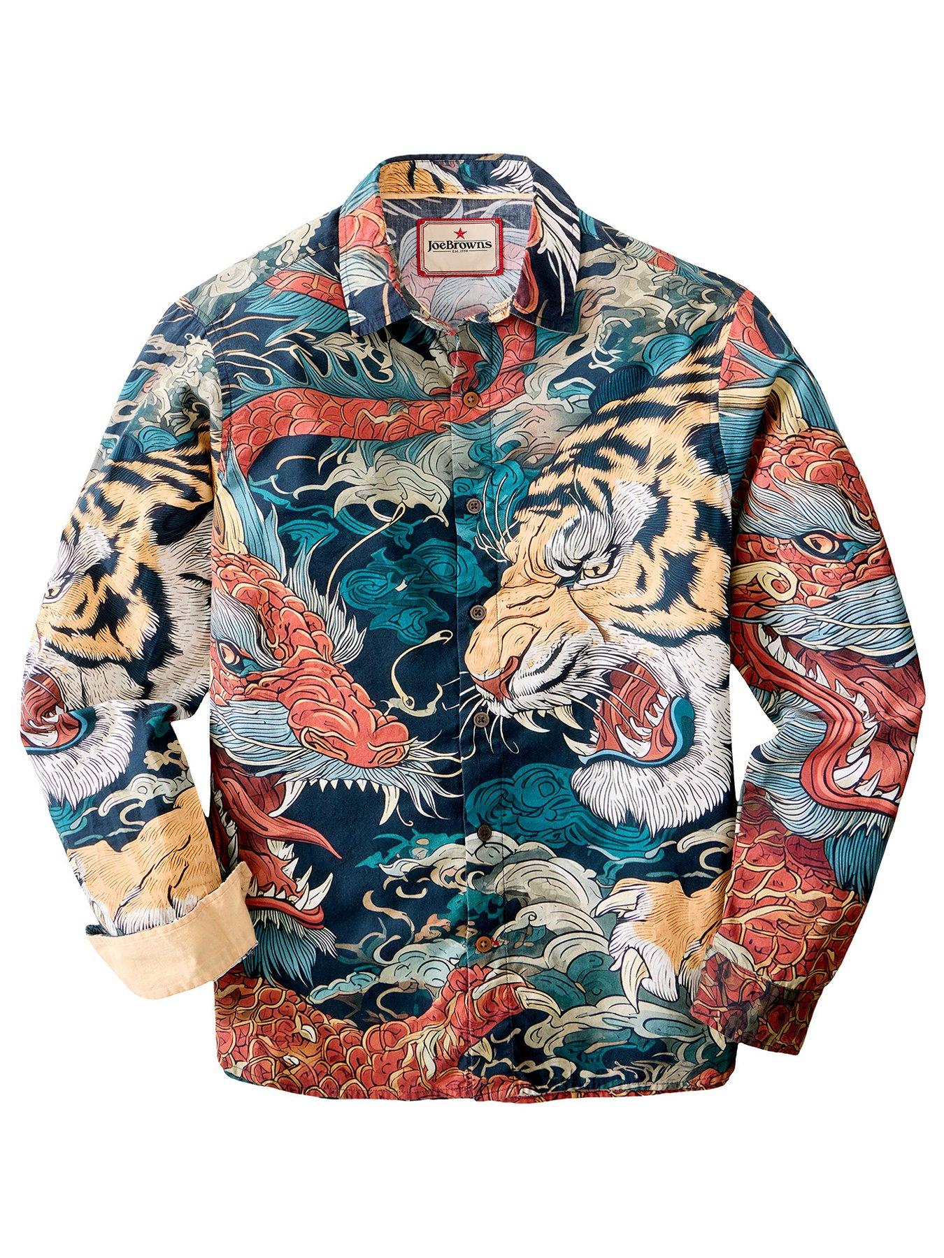 Image 7 of 7 of Joe Browns Dragon V Tiger Print Shirt