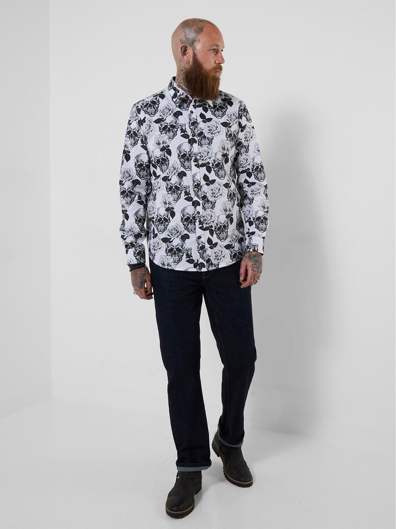 Image 3 of 7 of Joe Browns Monochrome Skull Print Shirt