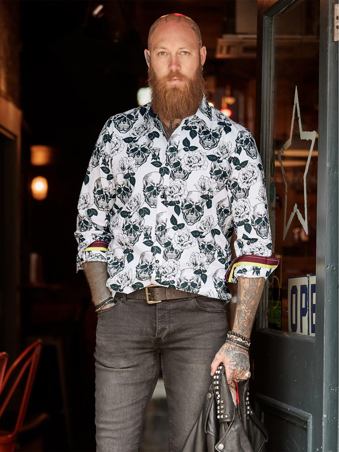 Image 5 of 7 of Joe Browns Monochrome Skull Print Shirt