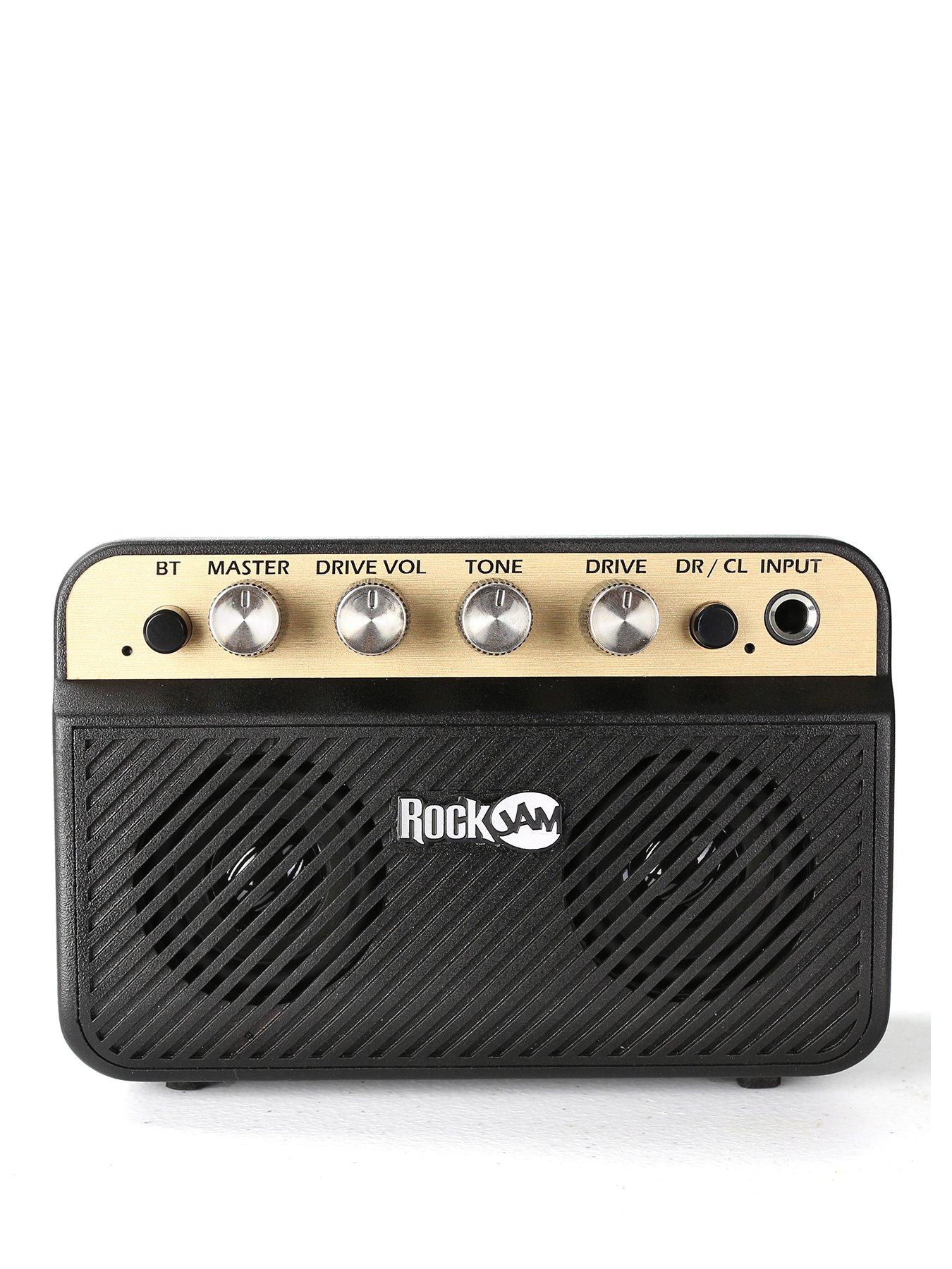 RockJam RockJam RJMINI 10W Portable Guitar Amplifier with Bluetooth, Rechargeable Battery, USB-C Charging, Headphone Jack and Twin Speakers