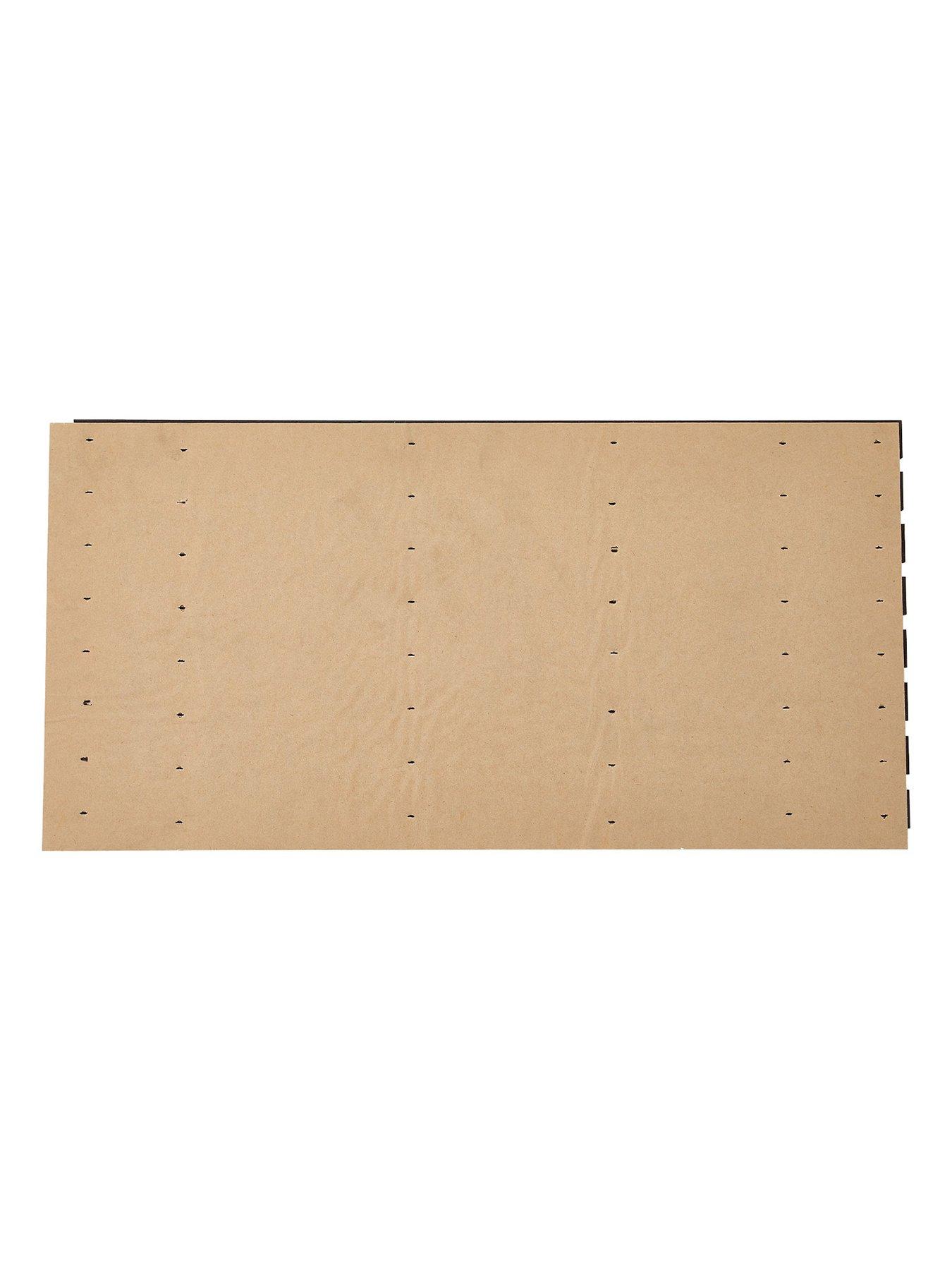 Image 3 of 7 of Living and Home 8-Pack Acoustic Wood Slat Wall Panels Light Brown 30cm x 60cm