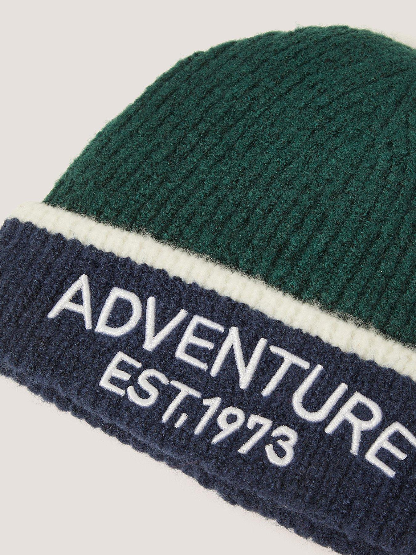 Image 3 of 3 of Monsoon Boys Colourblock Slogan Beanie And Gloves - Green