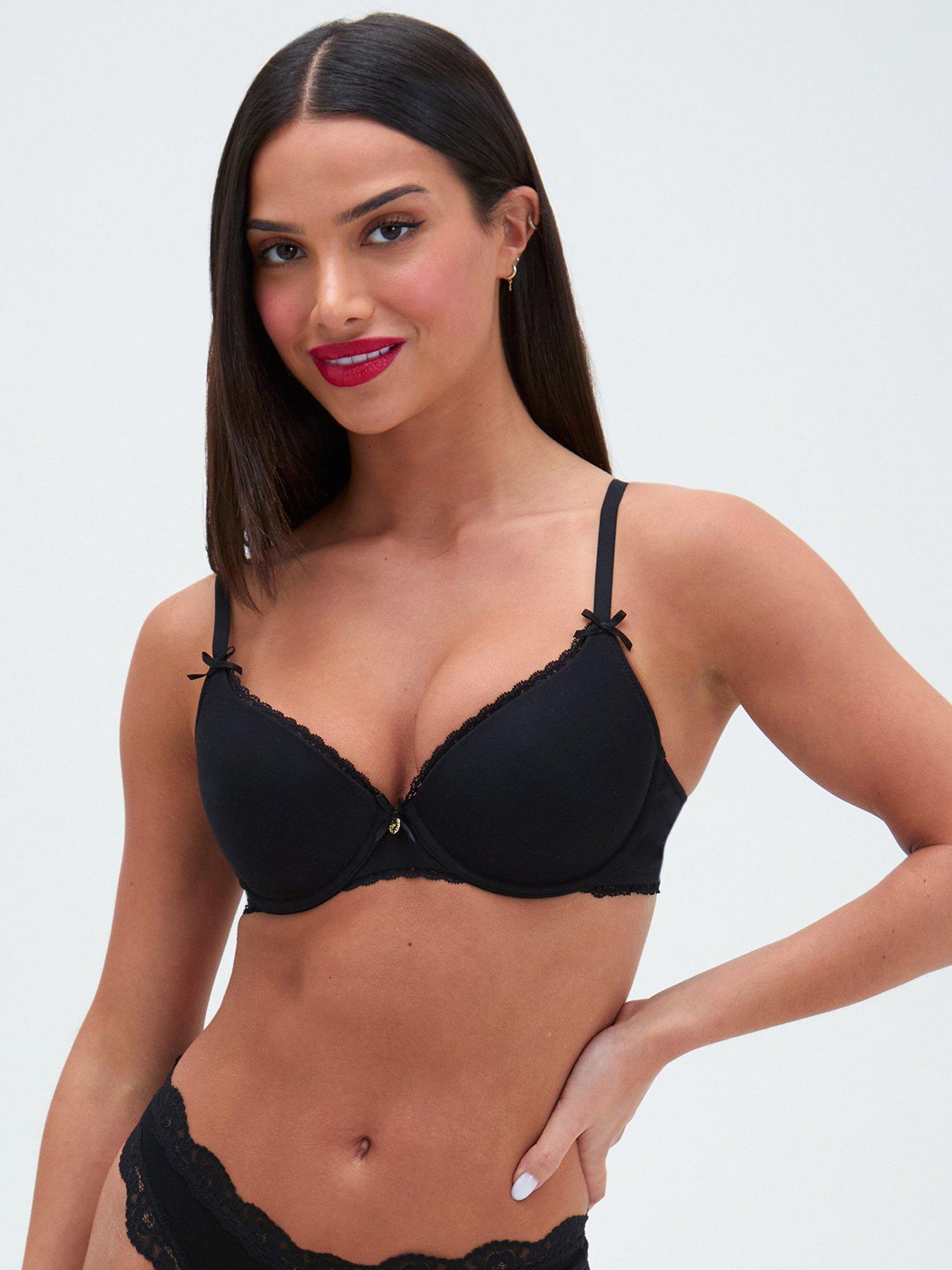Boux Avenue Lydia Cotton Plunge Bra - Black