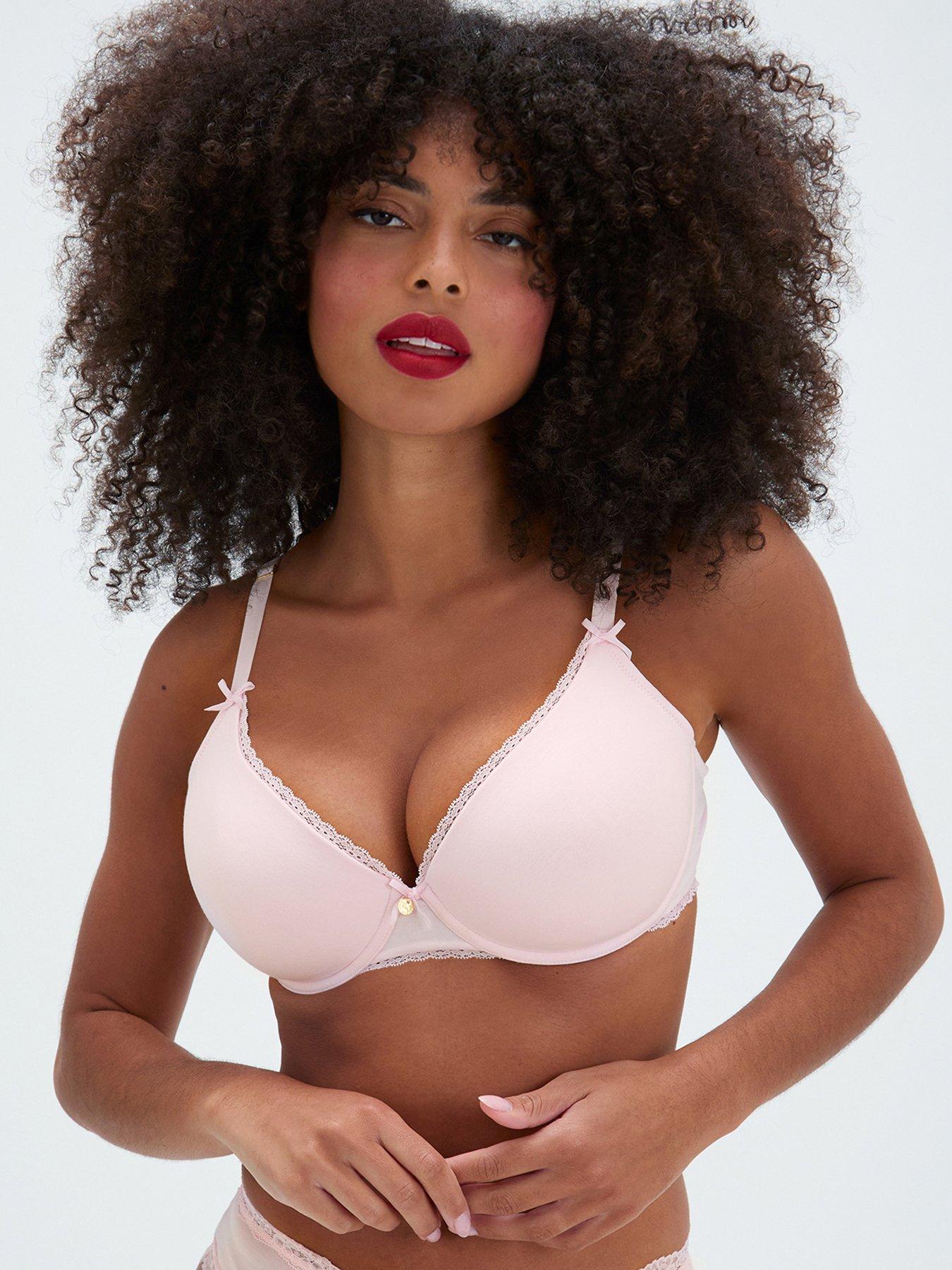 Boux Avenue Lydia Cotton Plunge Bra - Blush Pink