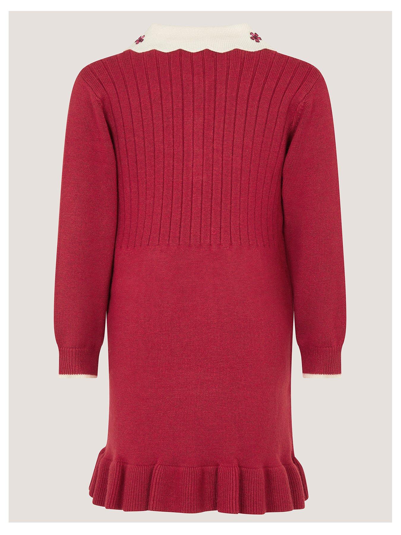 monsoon knitted dress Baby Girls Berry Cable - Dark Red Maxi dress