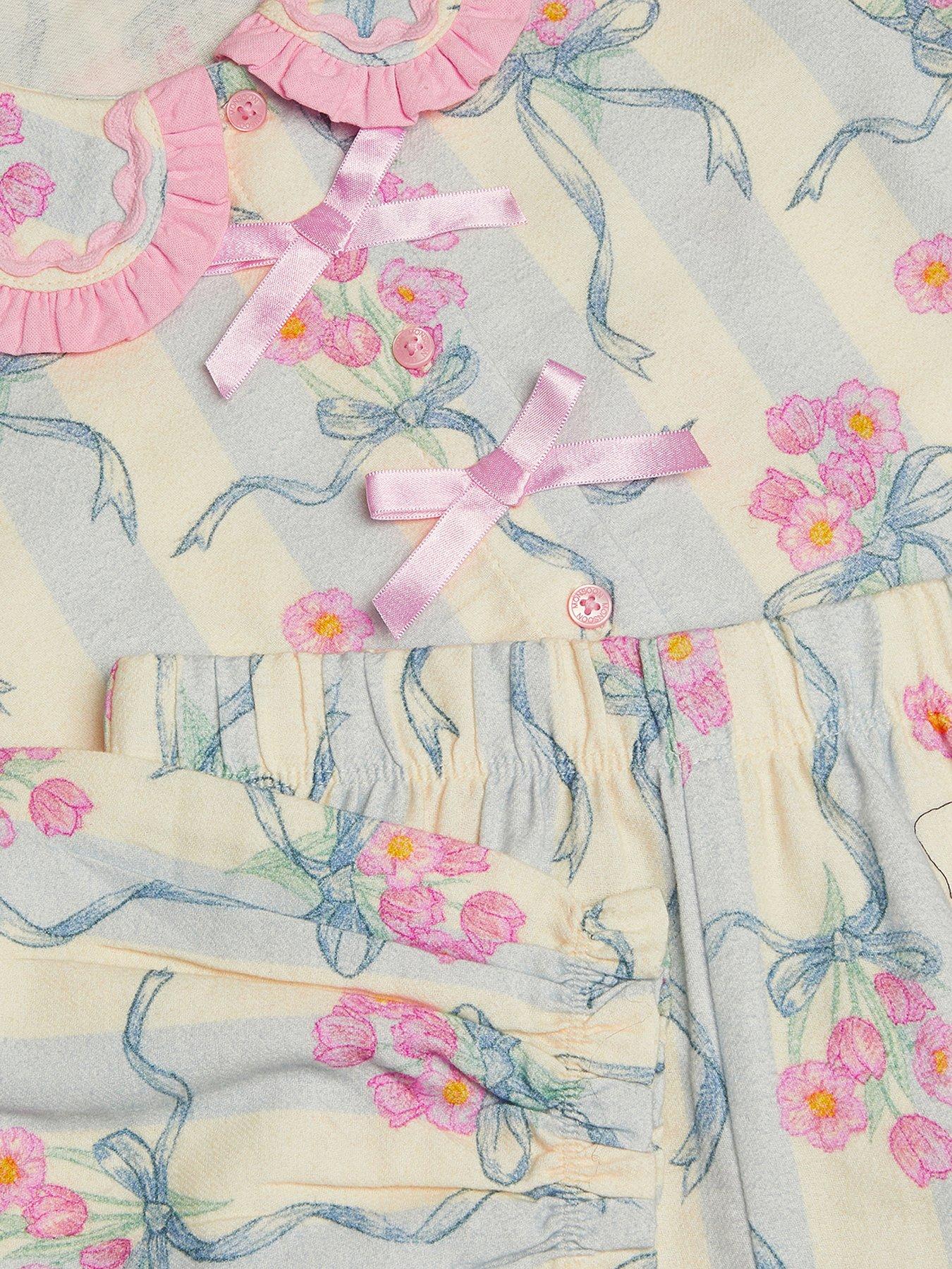 Image 3 of 3 of Monsoon Girls Woven French Garden Pyjamas - Light Cream