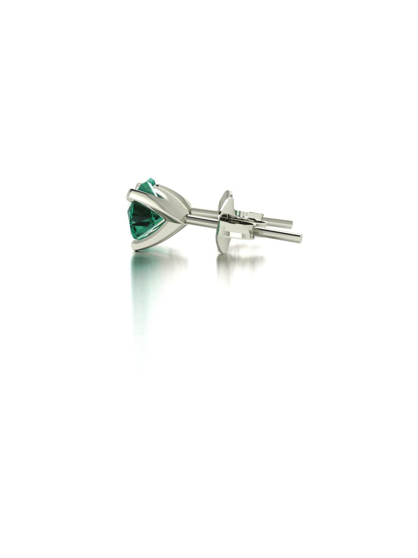 Image 3 of 5 of Moissanite 9ct White Gold 5.0mm Verde Brillante Moissanite Stud Earrings total 1.00ct