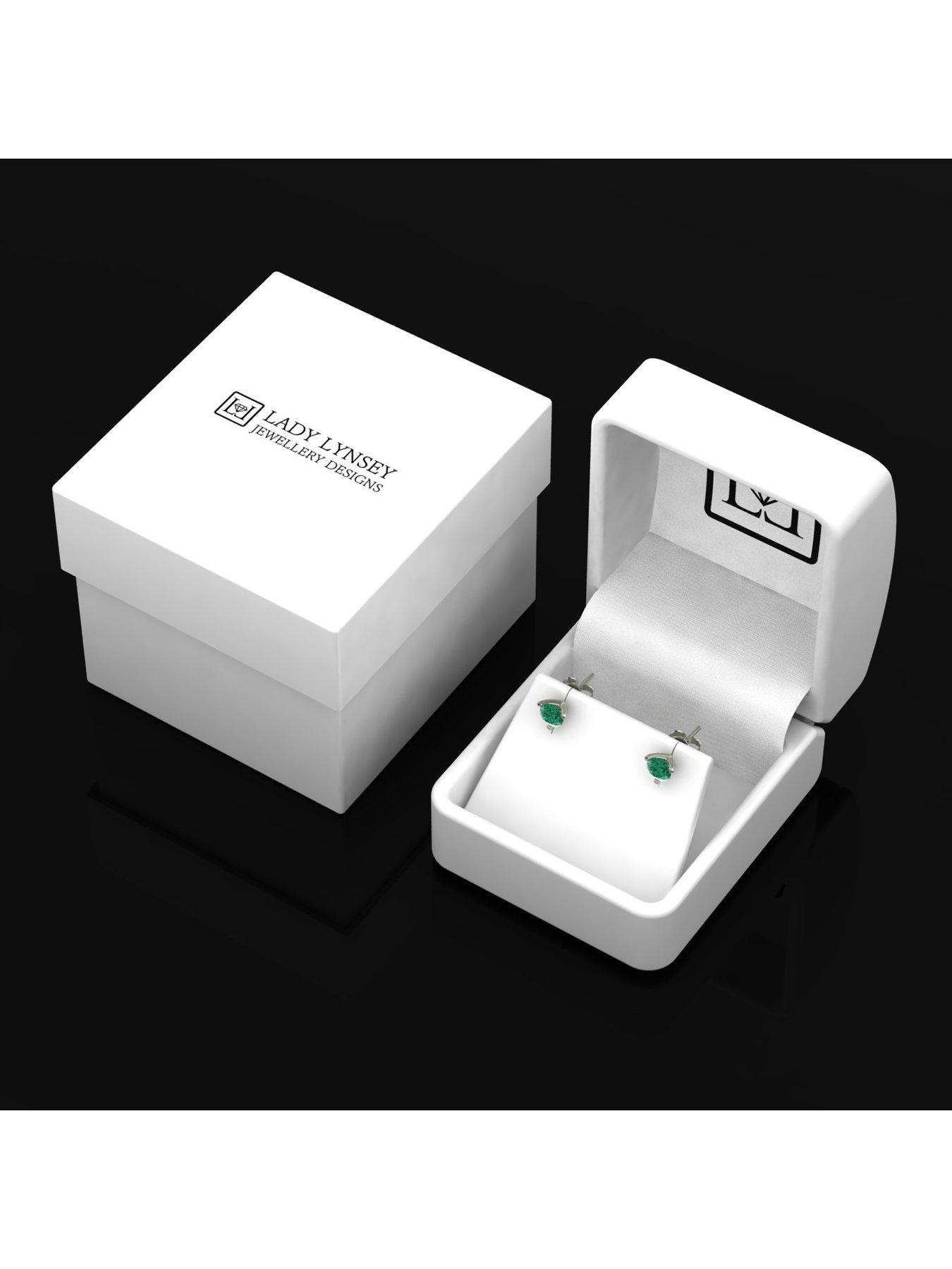 Image 5 of 5 of Moissanite 9ct White Gold 5.0mm Verde Brillante Moissanite Stud Earrings total 1.00ct