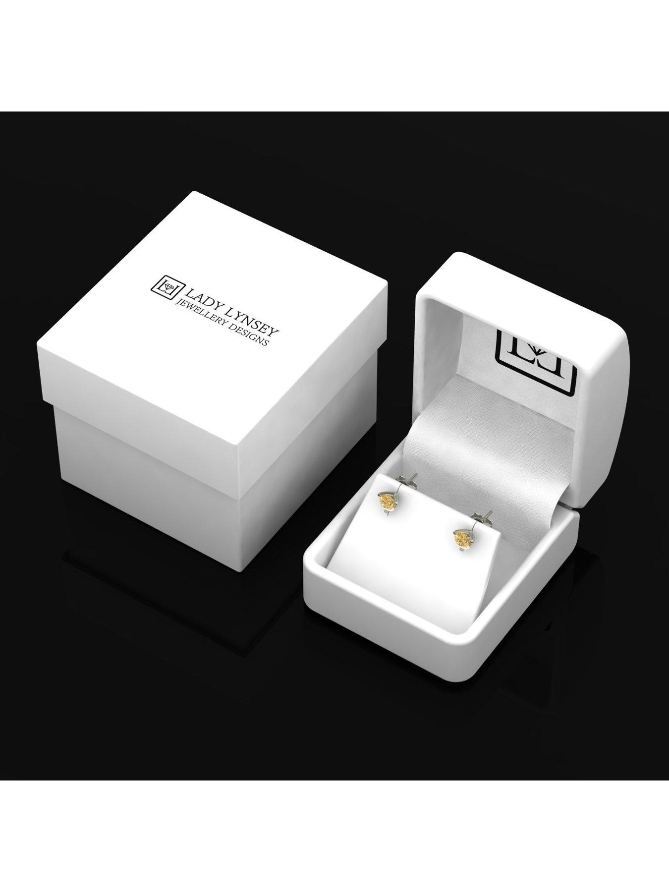 Image 5 of 5 of Moissanite 9ct White Gold 5.0mm Champagne Moissanite Stud Earrings total 1.00ct