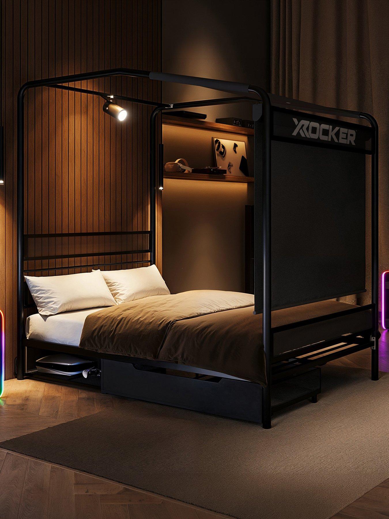 Image 1 of 8 of X Rocker Skyline Double Gaming Bed With Projector And Screen