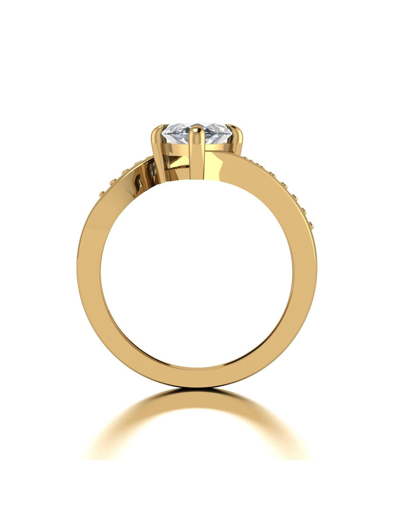 Image 2 of 5 of Moissanite 9ct Yellow Gold Lady Lynsey 2.10ct Marquise Moissanite Ring