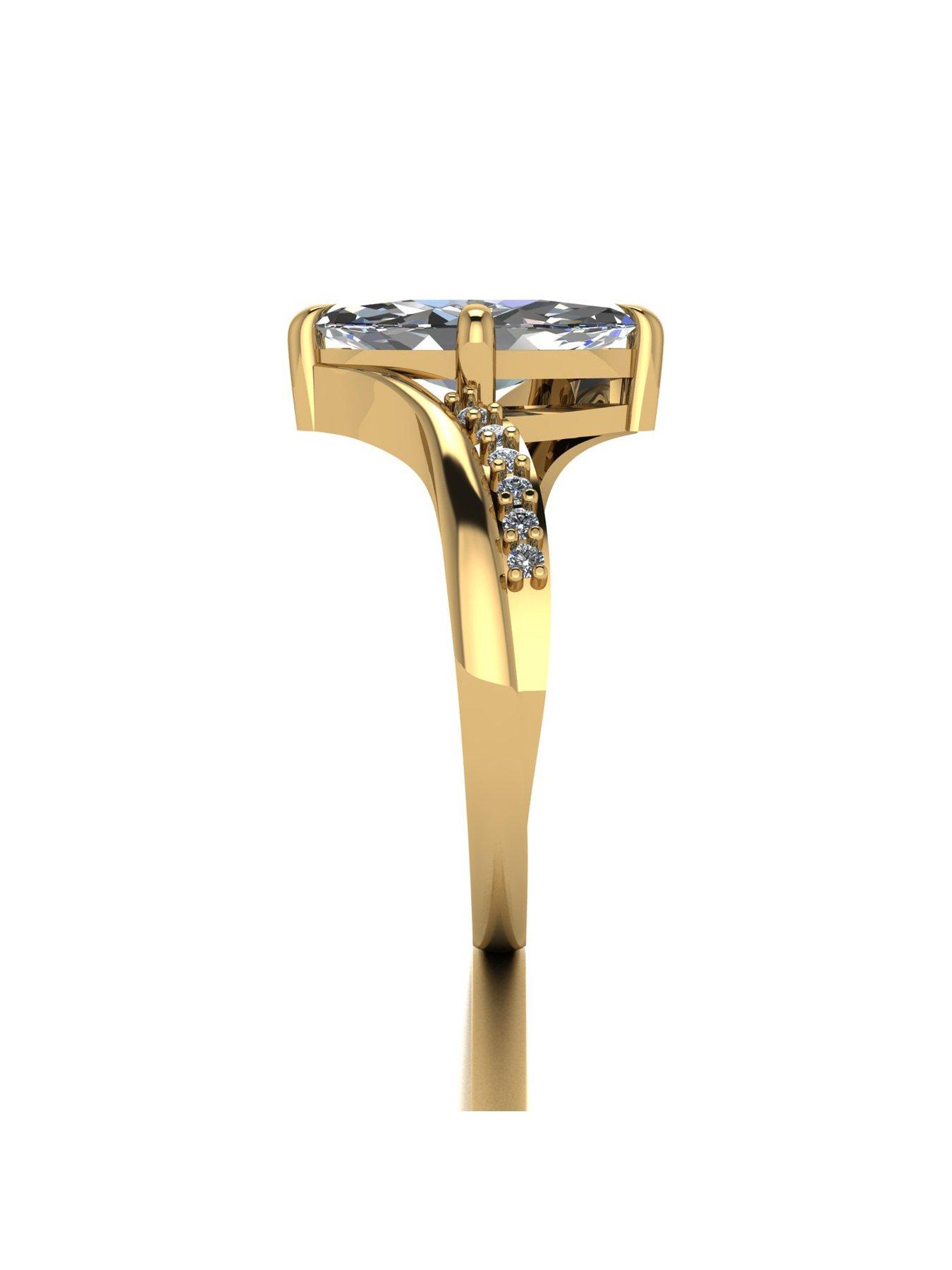 Image 3 of 5 of Moissanite 9ct Yellow Gold Lady Lynsey 2.10ct Marquise Moissanite Ring