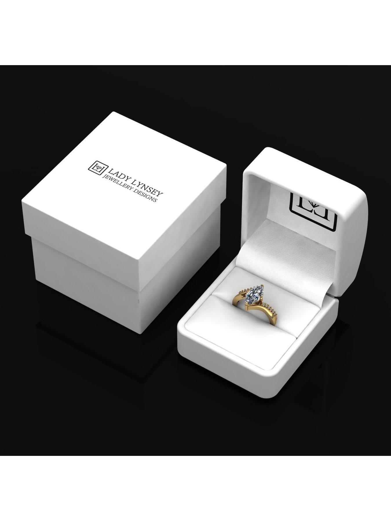 Image 5 of 5 of Moissanite 9ct Yellow Gold Lady Lynsey 2.10ct Marquise Moissanite Ring