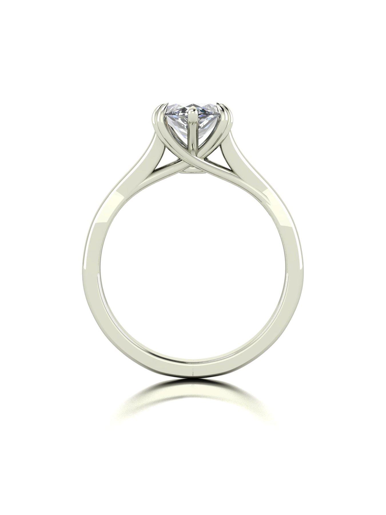 Image 2 of 5 of Moissanite 9ct White Gold 2.00ct Eq Marquise Moissanite Ring
