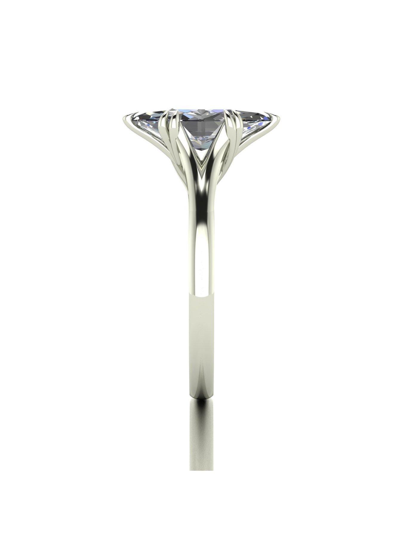 Image 3 of 5 of Moissanite 9ct White Gold 2.00ct Eq Marquise Moissanite Ring
