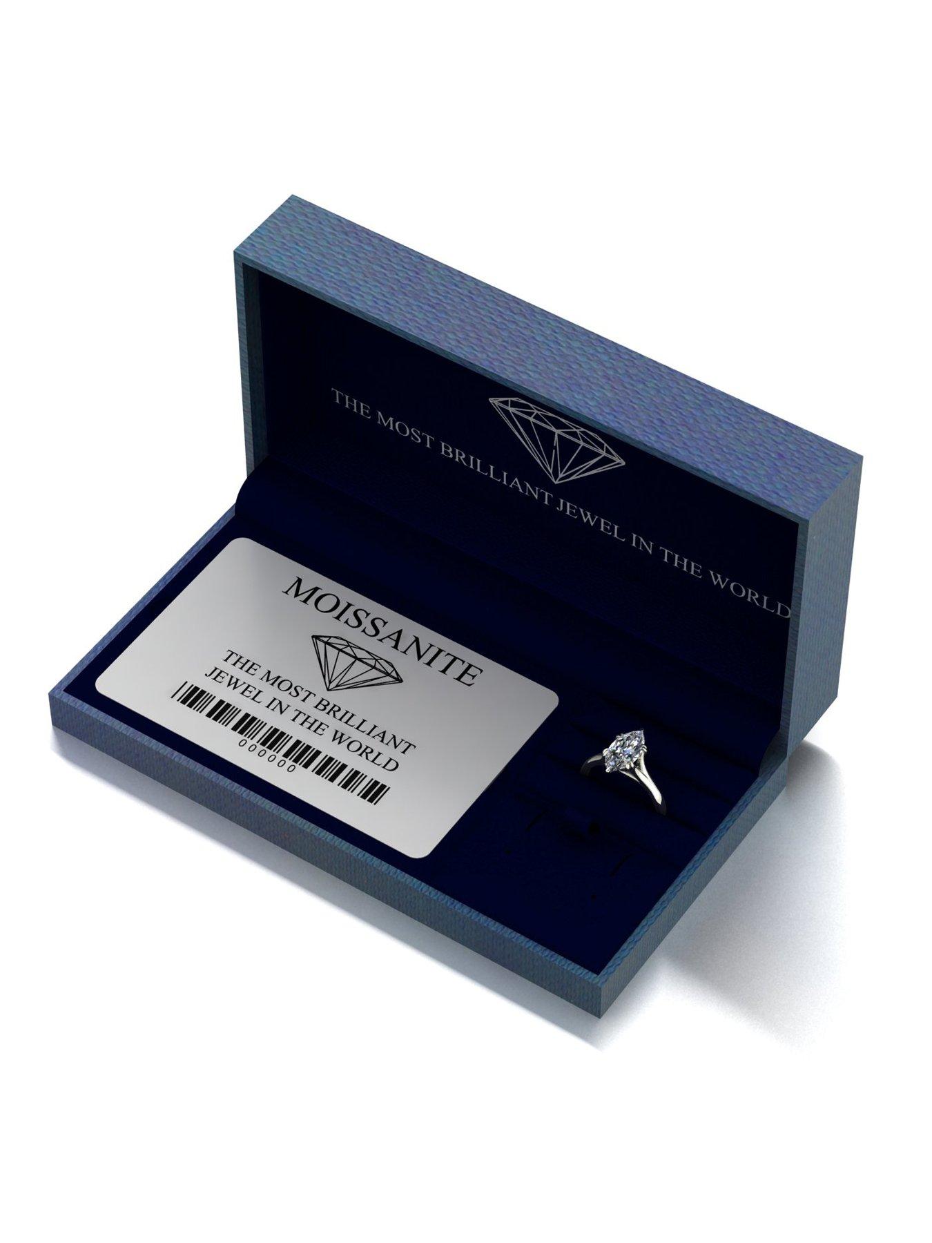 Image 5 of 5 of Moissanite 9ct White Gold 2.00ct Eq Marquise Moissanite Ring