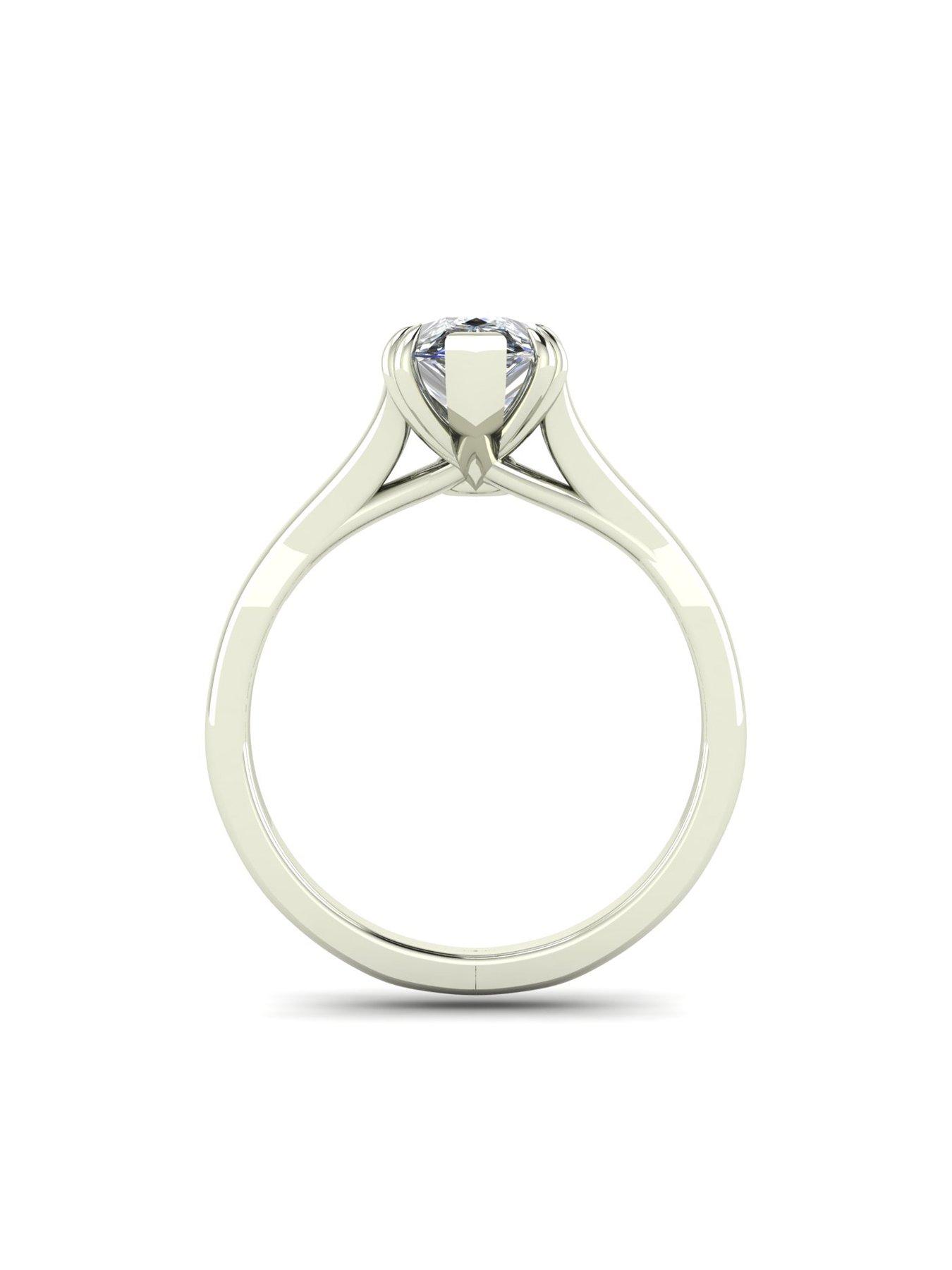 Image 2 of 5 of Moissanite 9ct White Gold  Pear Moissanite Ring