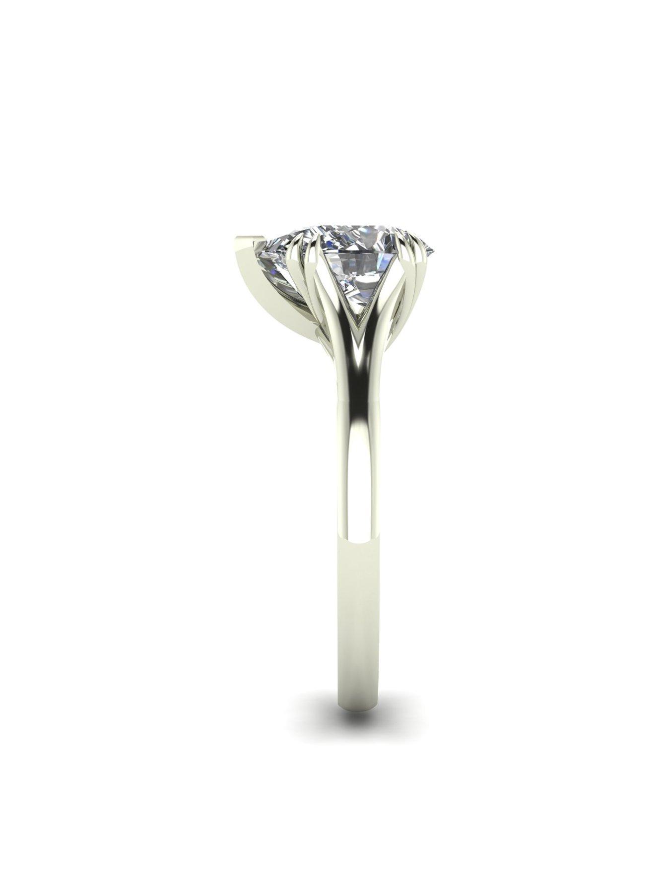 Image 3 of 5 of Moissanite 9ct White Gold  Pear Moissanite Ring