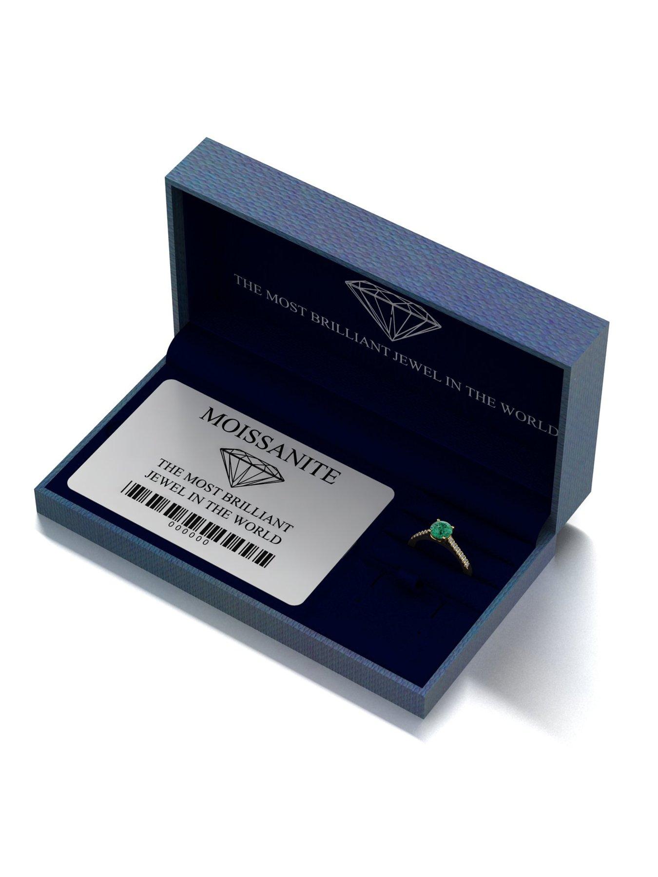 Image 5 of 5 of Moissanite 9ct Yellow Gold Verde Brillante Moissanite Solitaire ring 1.15ct total