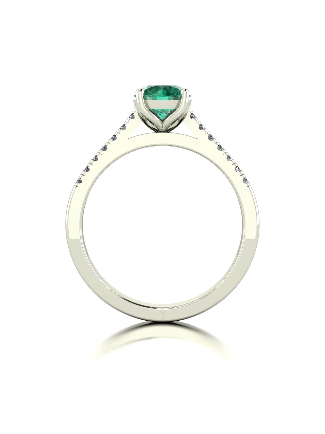 Image 2 of 5 of Moissanite 9ct White Gold Verde Brillante Moissanite Solitaire ring