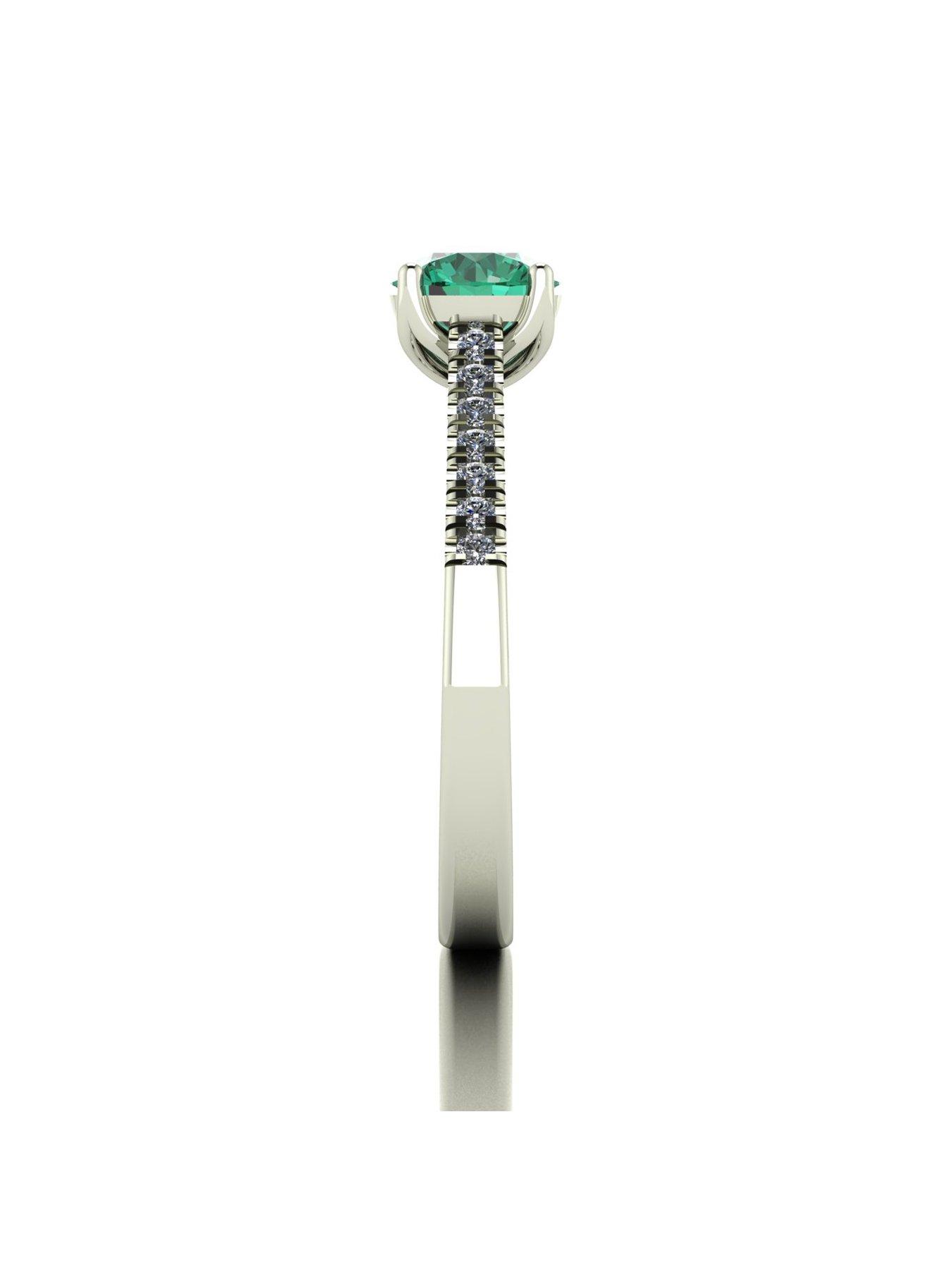 Image 3 of 5 of Moissanite 9ct White Gold Verde Brillante Moissanite Solitaire ring