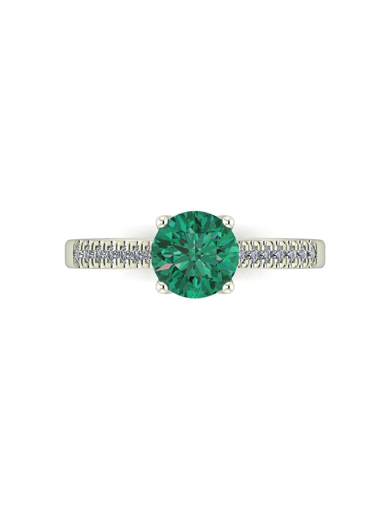 Image 4 of 5 of Moissanite 9ct White Gold Verde Brillante Moissanite Solitaire ring