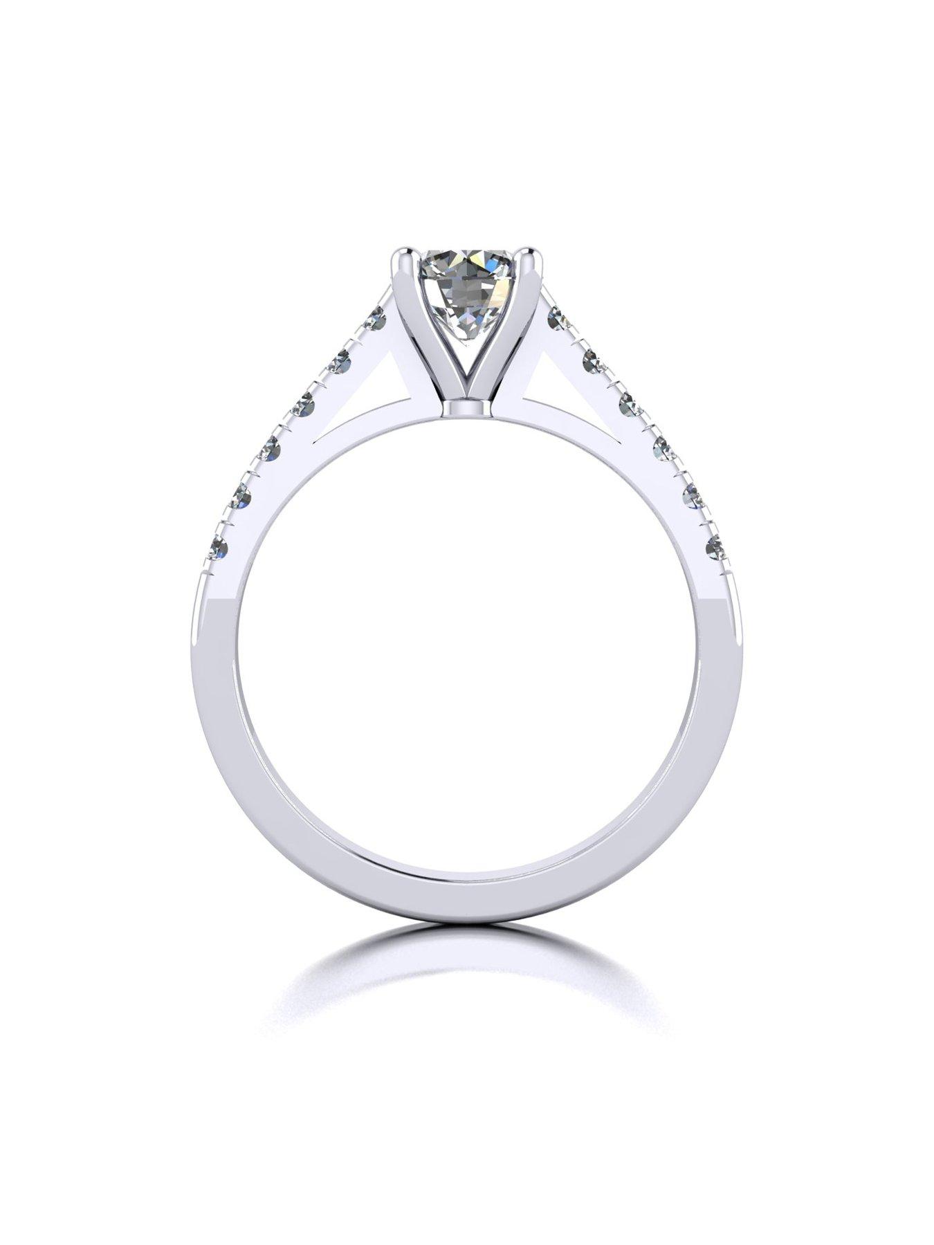 Image 2 of 5 of Moissanite Platinum 1.00ct total Moissanite Solitaire Ring