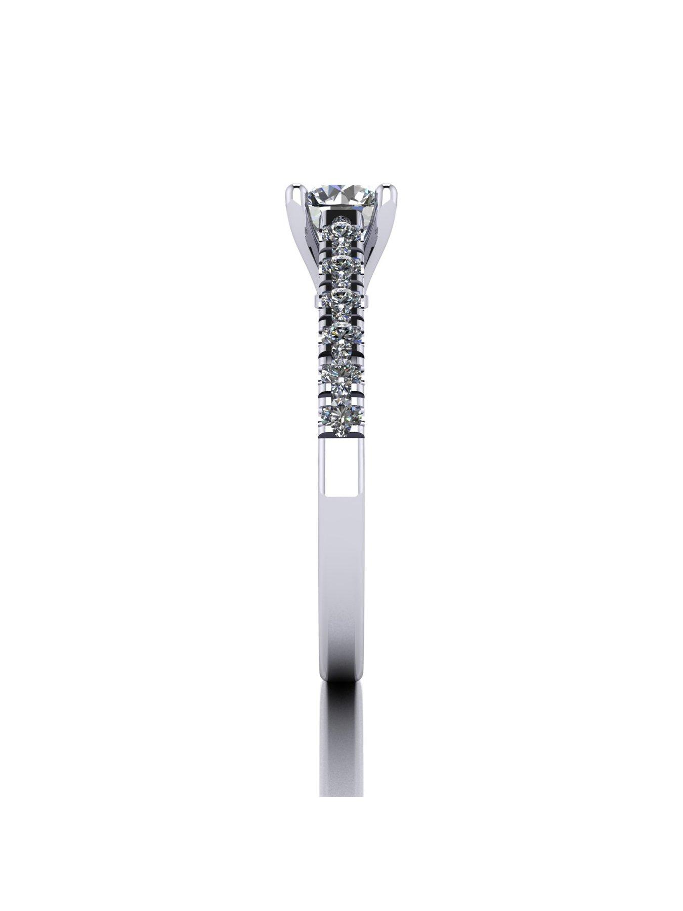 Image 3 of 5 of Moissanite Platinum 1.00ct total Moissanite Solitaire Ring