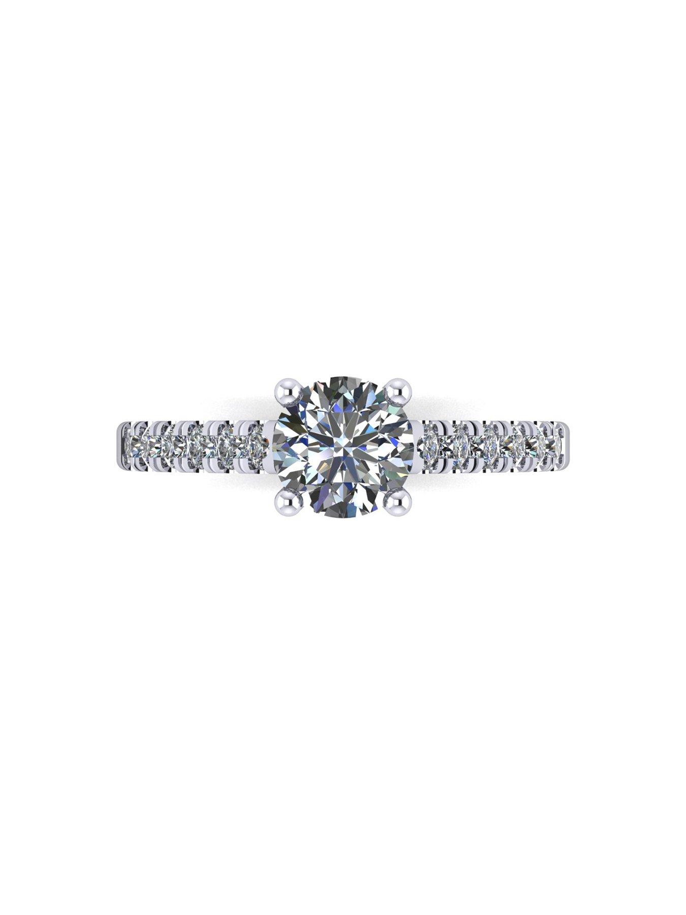 Image 4 of 5 of Moissanite Platinum 1.00ct total Moissanite Solitaire Ring