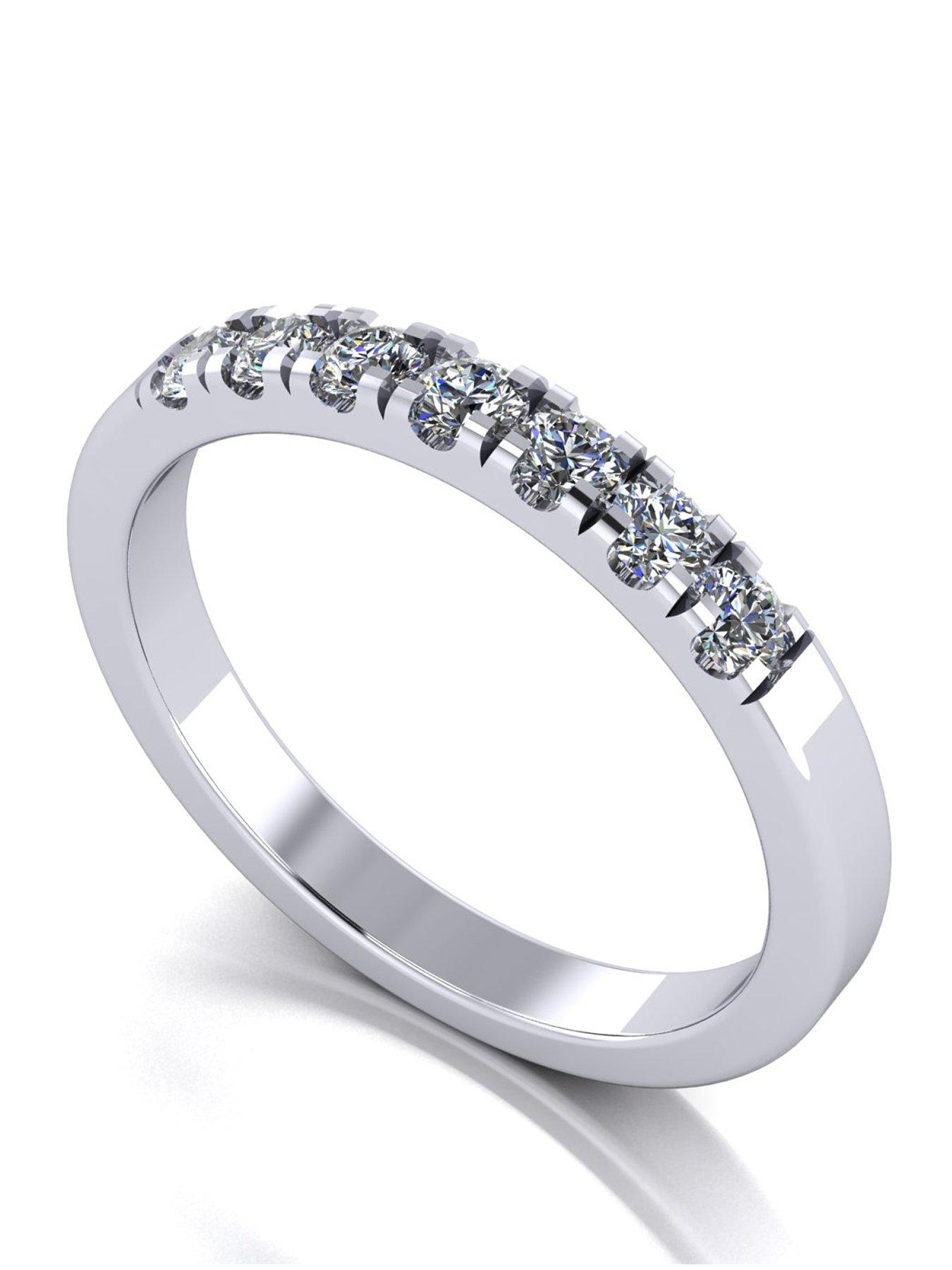 Moissanite Platinum 0.33ct total Moissanite Band Ring