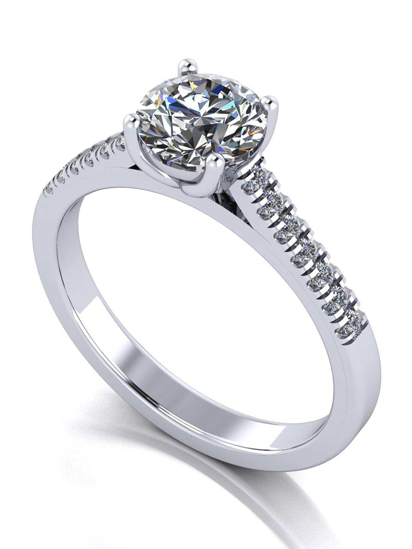 Moissanite Platinum 1.15ct total Moissanite Solitaire Ring