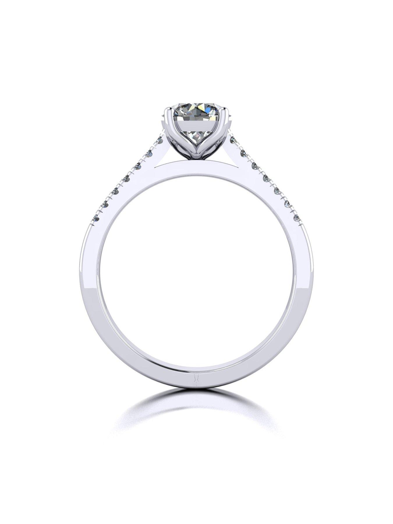 Image 2 of 5 of Moissanite Platinum 1.15ct total Moissanite Solitaire Ring
