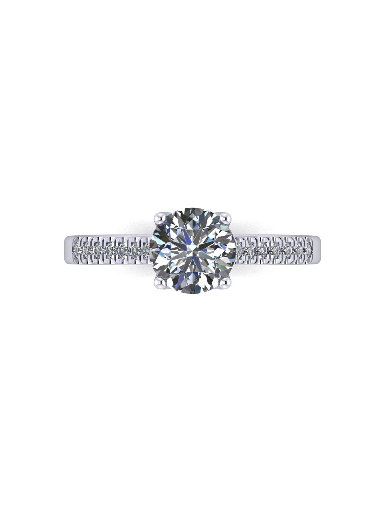 Image 4 of 5 of Moissanite Platinum 1.15ct total Moissanite Solitaire Ring