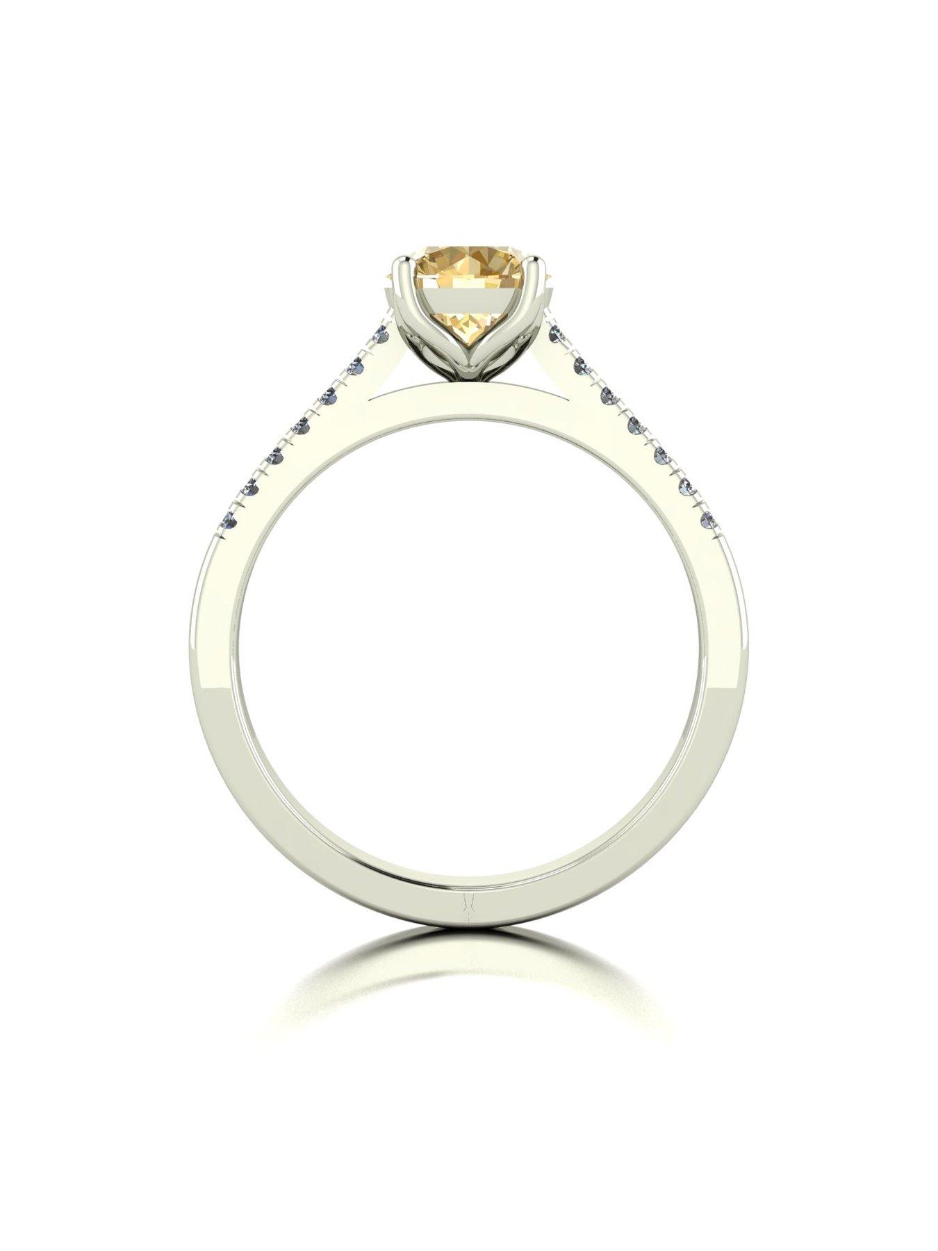 Image 2 of 5 of Moissanite 9ct White Gold Champagne Moissanite Solitaire ring
