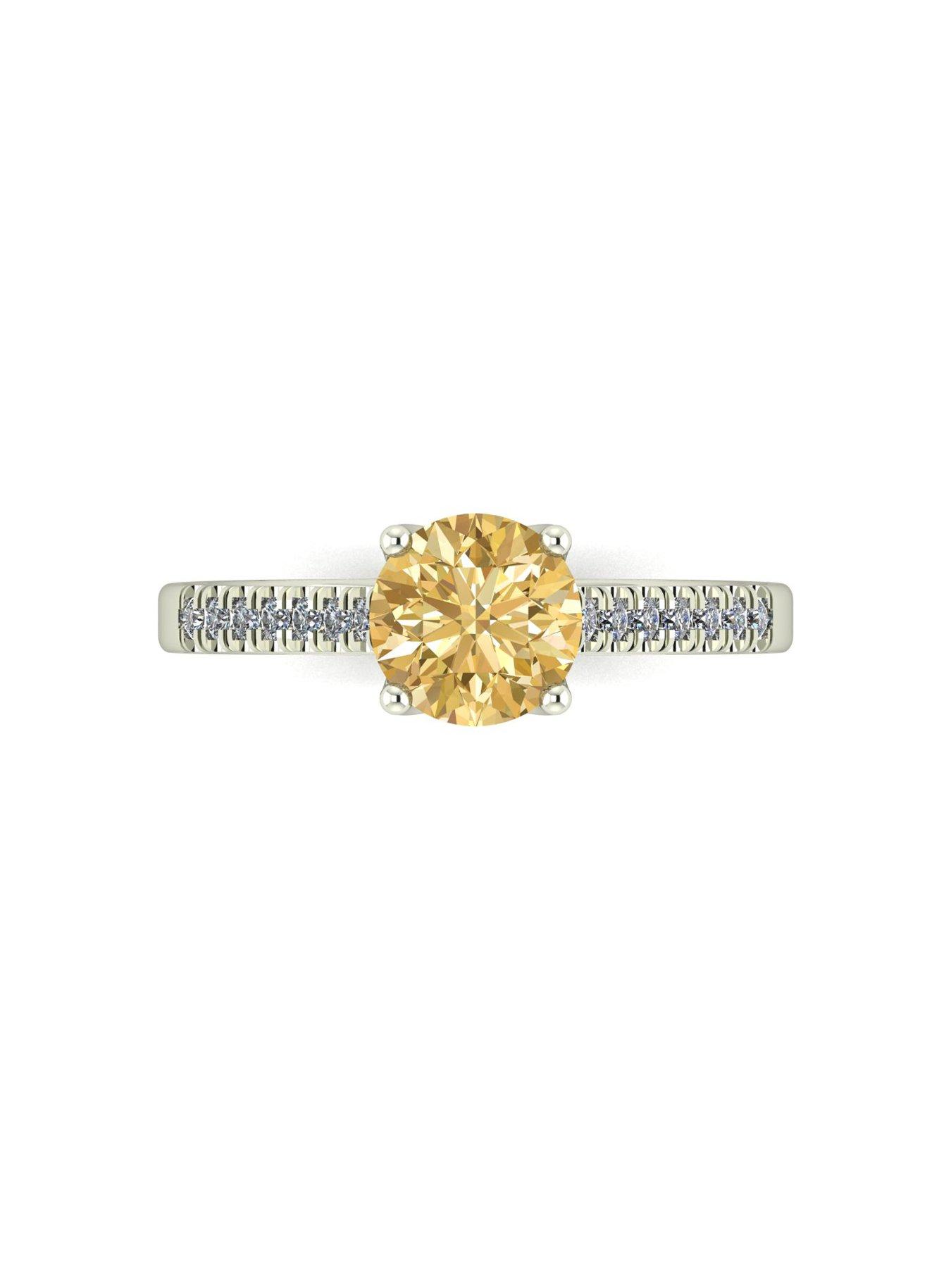 Image 4 of 5 of Moissanite 9ct White Gold Champagne Moissanite Solitaire ring
