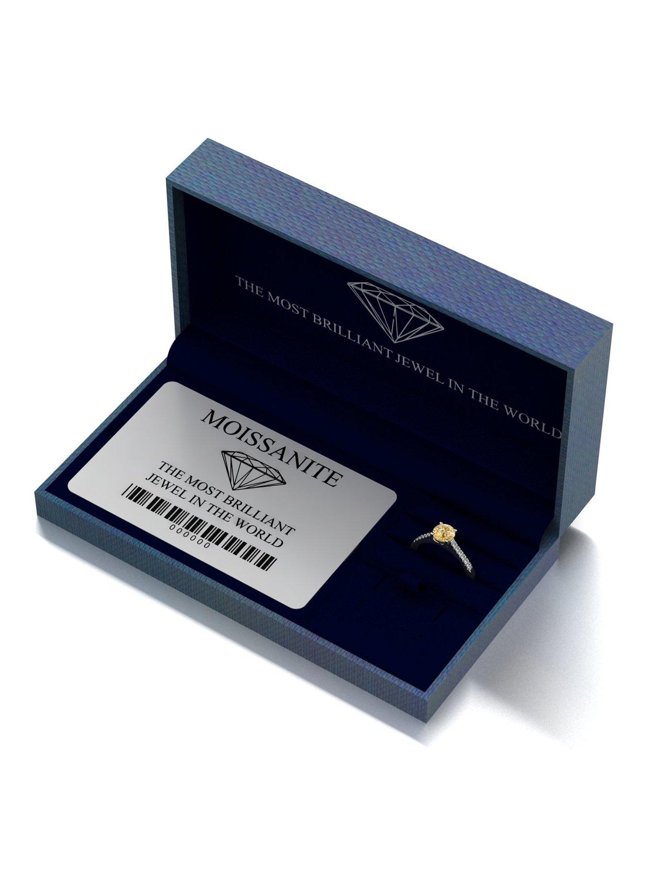 Image 5 of 5 of Moissanite 9ct White Gold Champagne Moissanite Solitaire ring