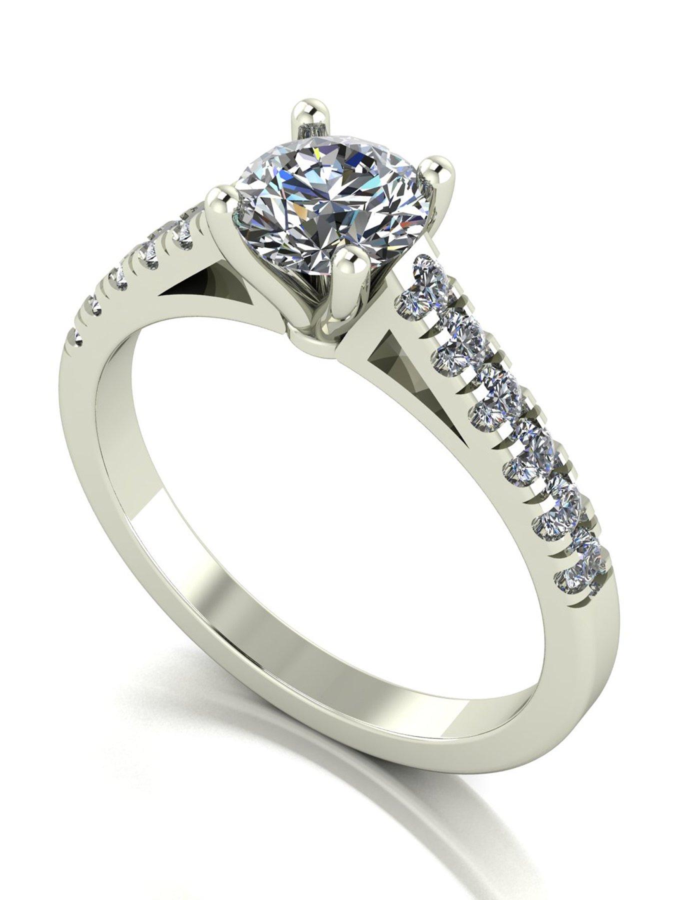 Image 1 of 5 of Moissanite 9ct White Gold  Moissanite Solitaire Ring