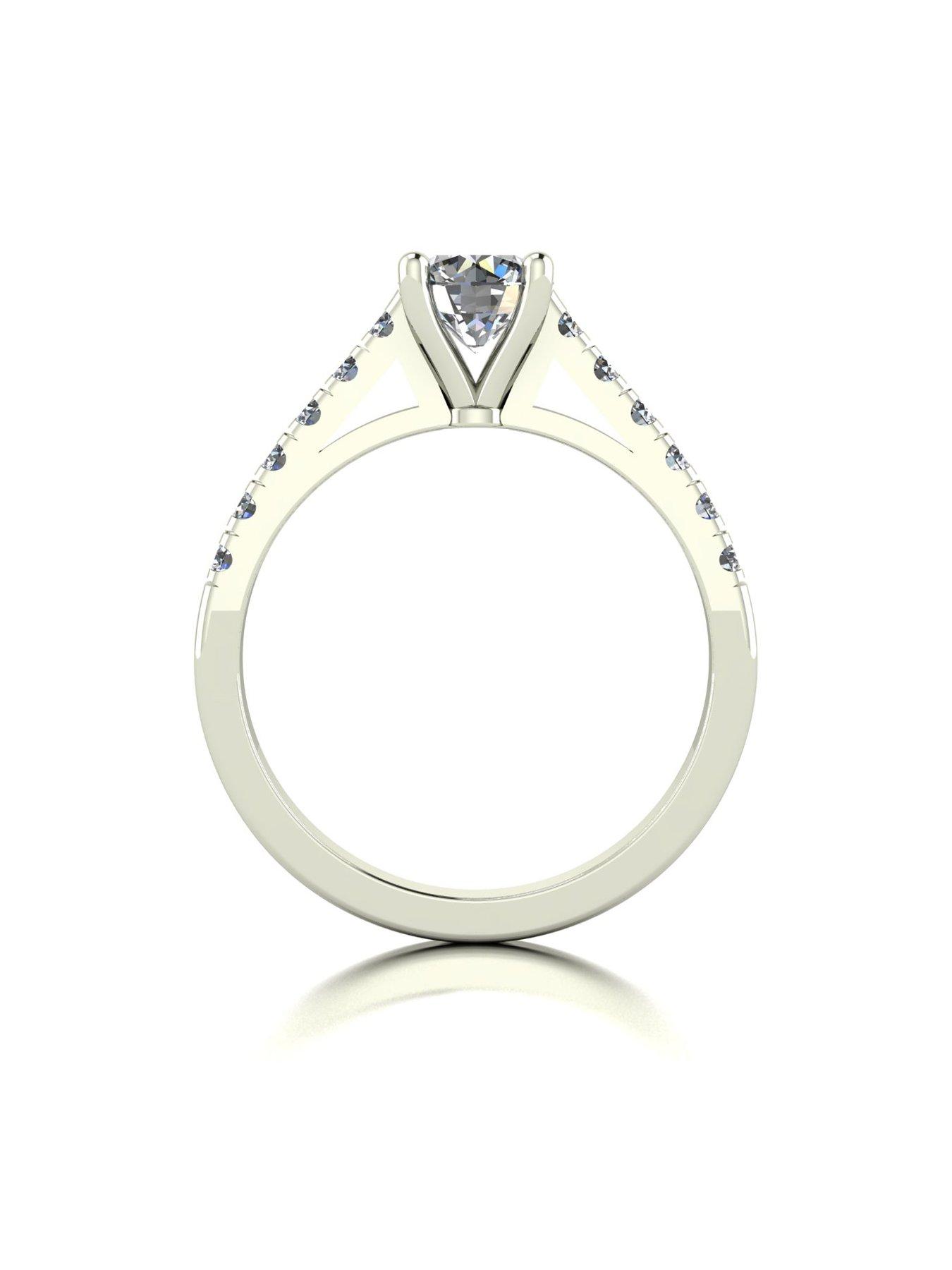 Image 2 of 5 of Moissanite 9ct White Gold  Moissanite Solitaire Ring