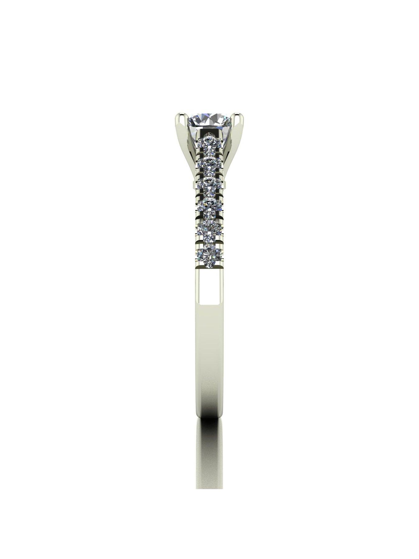 Image 3 of 5 of Moissanite 9ct White Gold  Moissanite Solitaire Ring