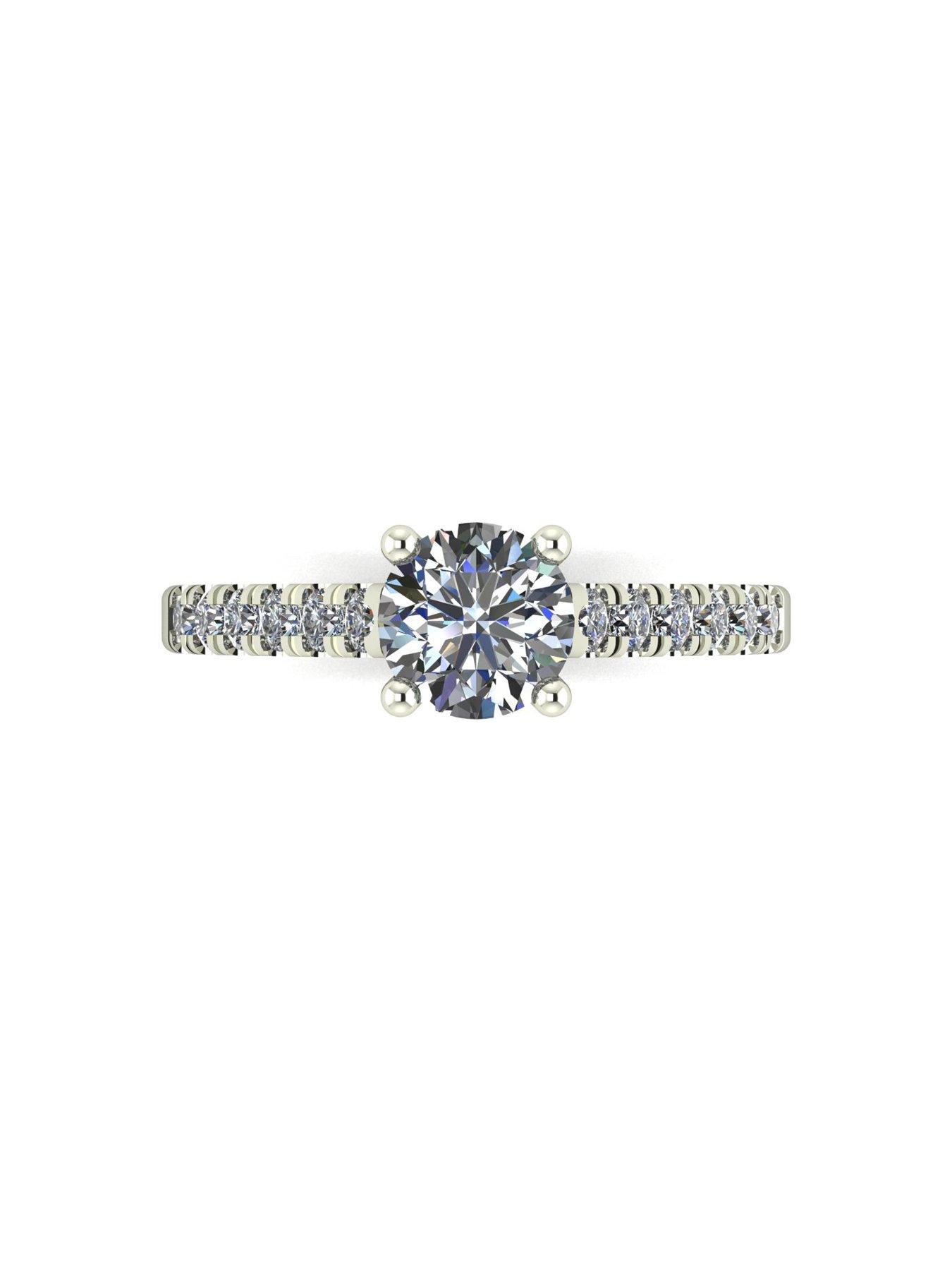 Image 4 of 5 of Moissanite 9ct White Gold  Moissanite Solitaire Ring