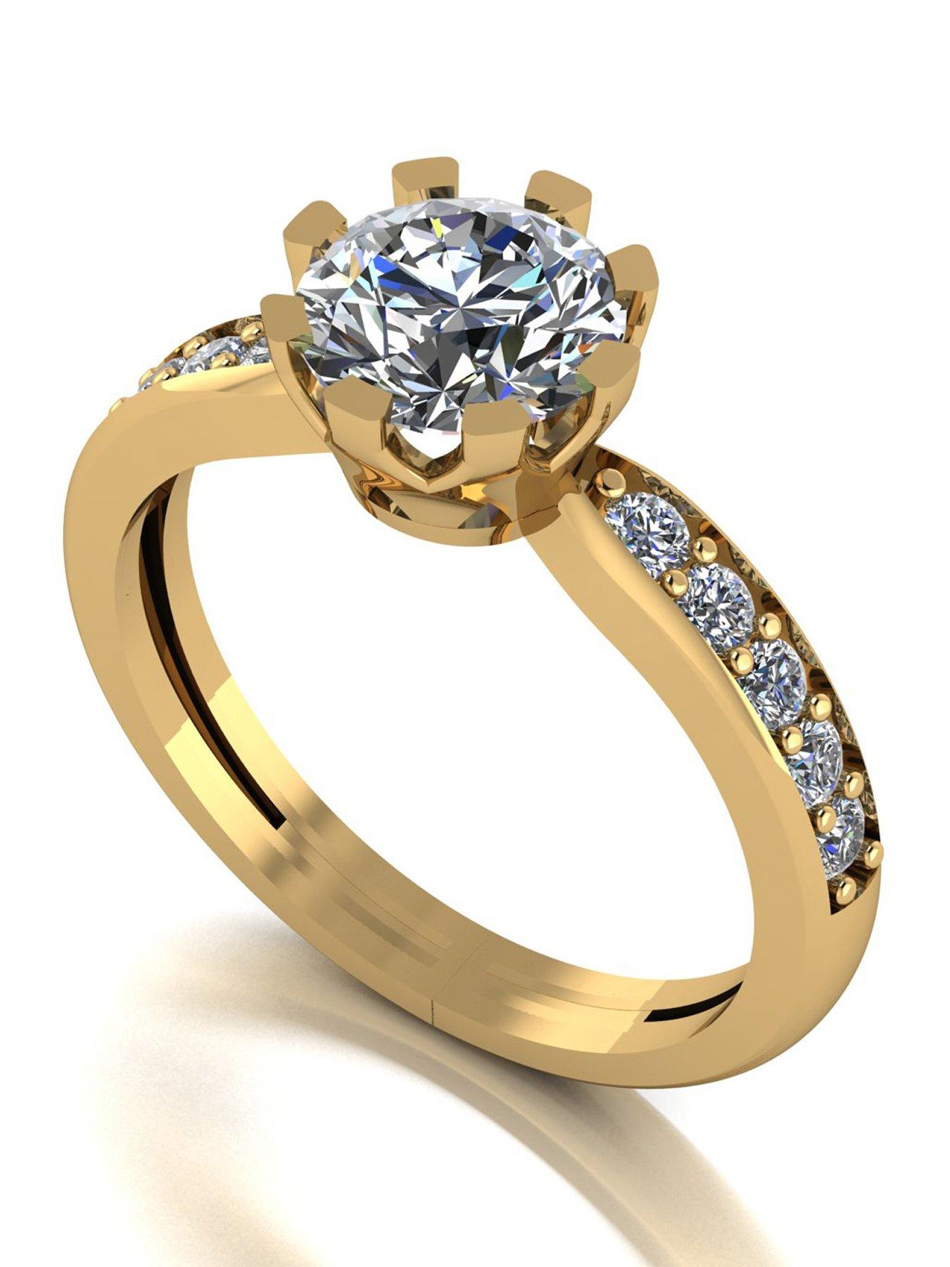 Moissanite 9ct Gold 1.50ct total Moissanite Solitaire Ring