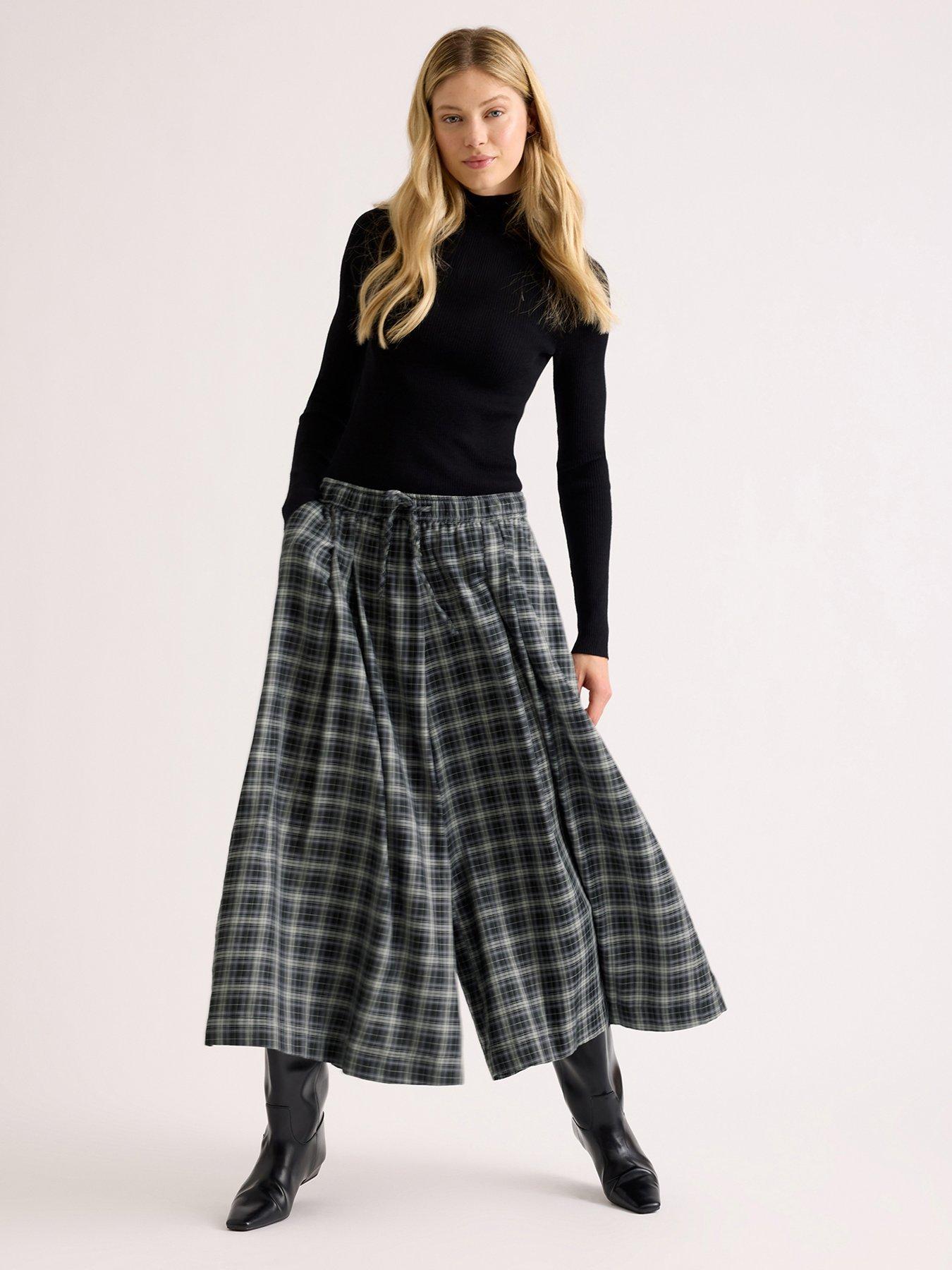 Albaray Check Culottes - Grey