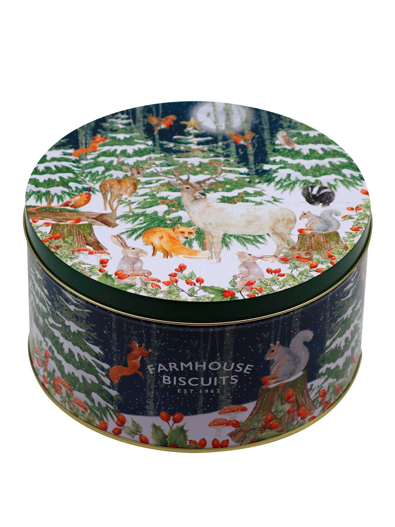 Image 1 of 1 of Woodland Scene re-usable cake tin of assorted oat flips - 500g